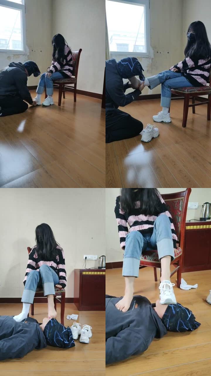 【最抗揍M】开发素人学生S-舔脏鞋白袜-运动鞋踩狗脸