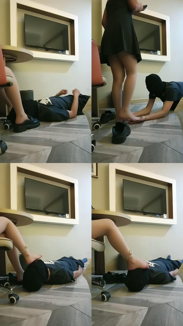 【萌宝儿】轻度调教舔脚踩脸