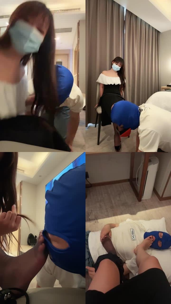 【小灵灵】骑马转胯遛狗/耳光/闻黑丝臭脚/踢裆