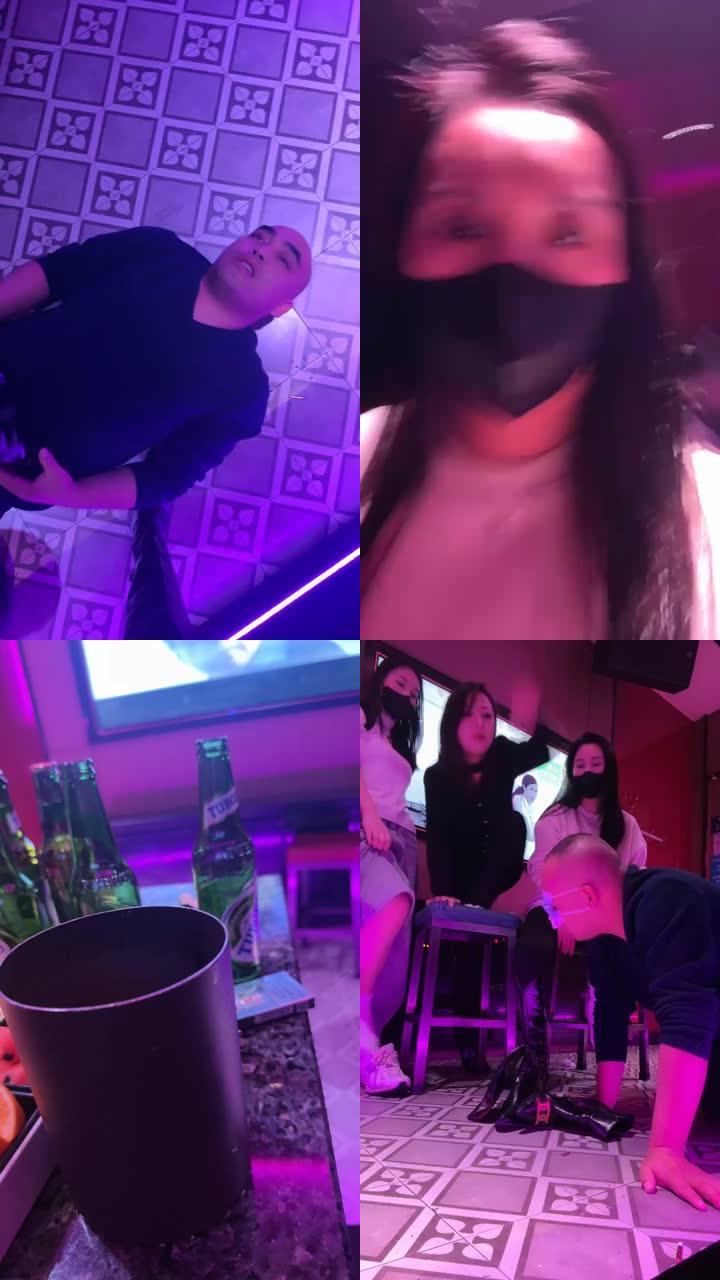 【成都女王瑶妈s】KTV玩狗浓痰呕吐物重度耳光1000三女王圣水踩水果暴力踢打踢头喘脸