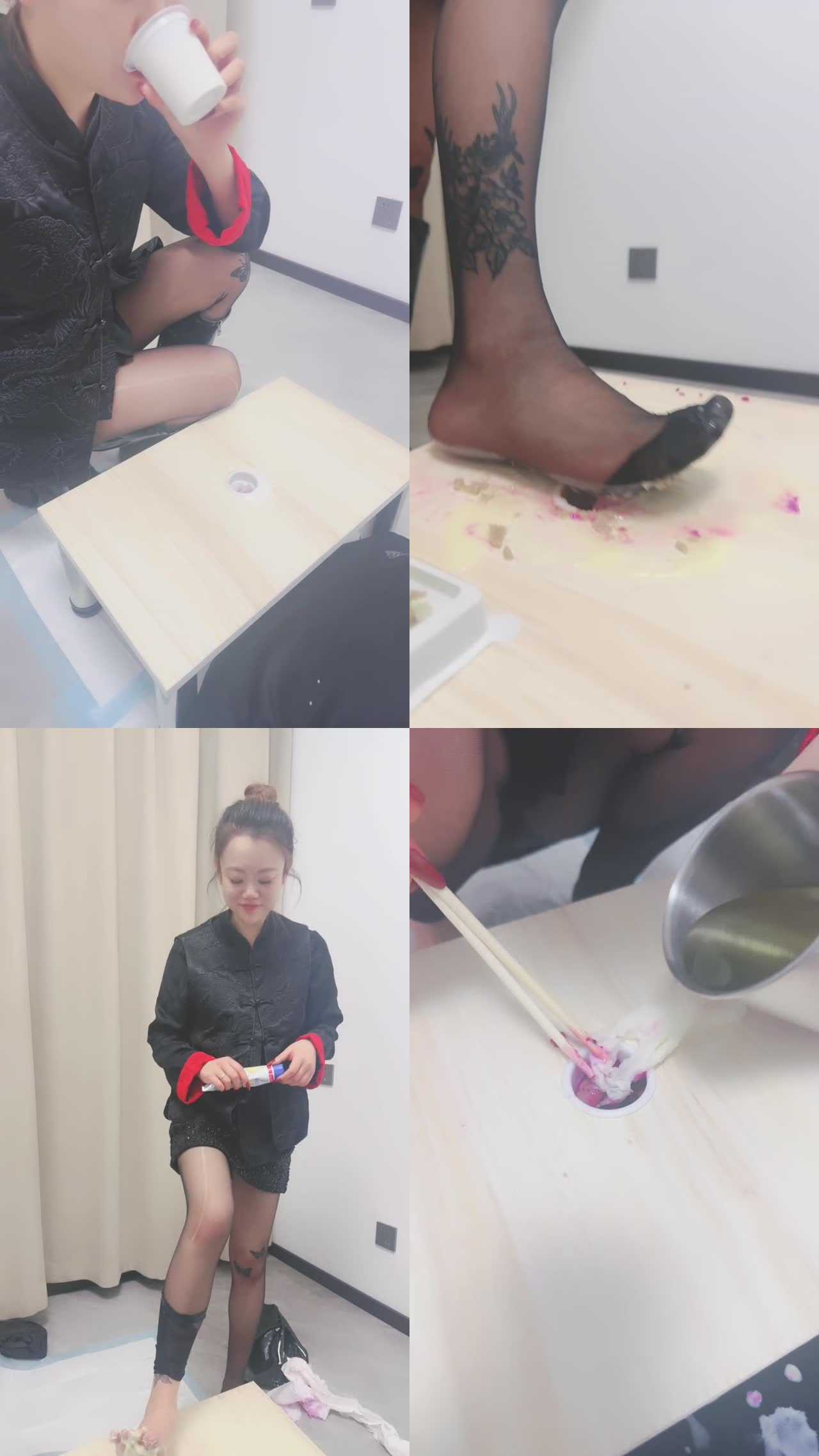 【逗逗】重口！长靴踩踏/口喂牛奶咀嚼物/圣水