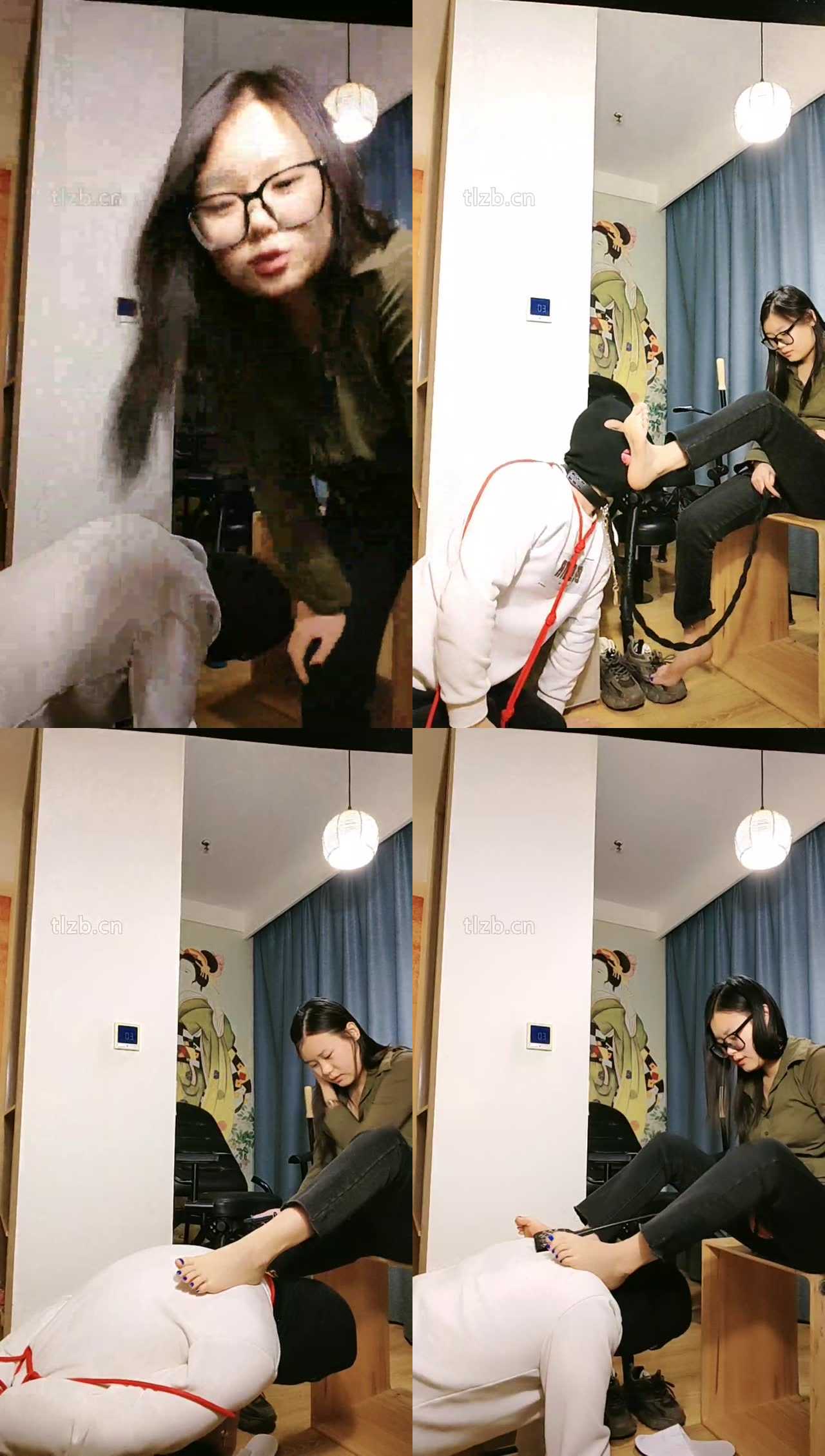 【晗主】素人小姐姐-运动鞋白捆绑虐家奴-圣水