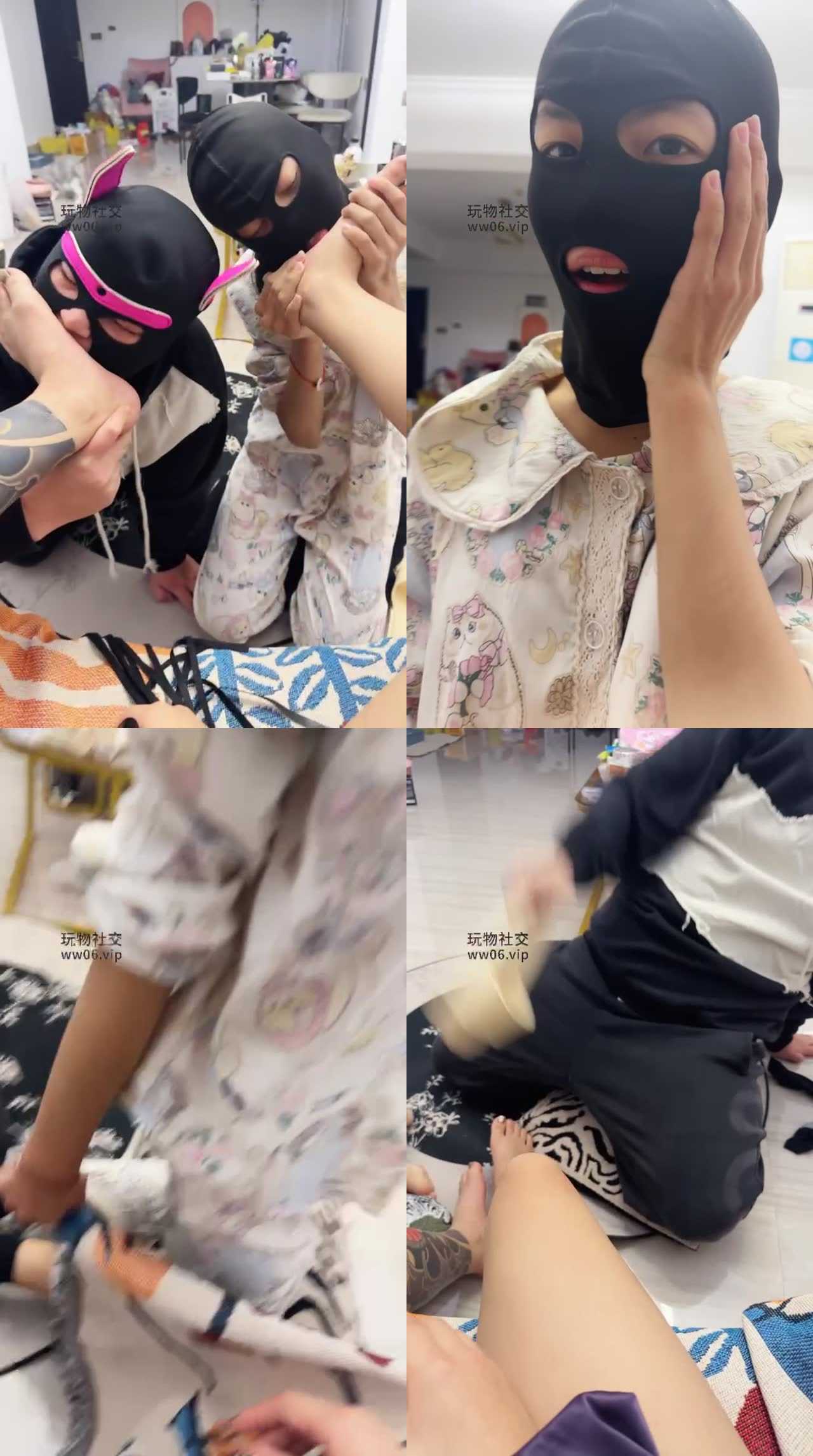 【Qi7】纹身小妹睡前双奴伺候