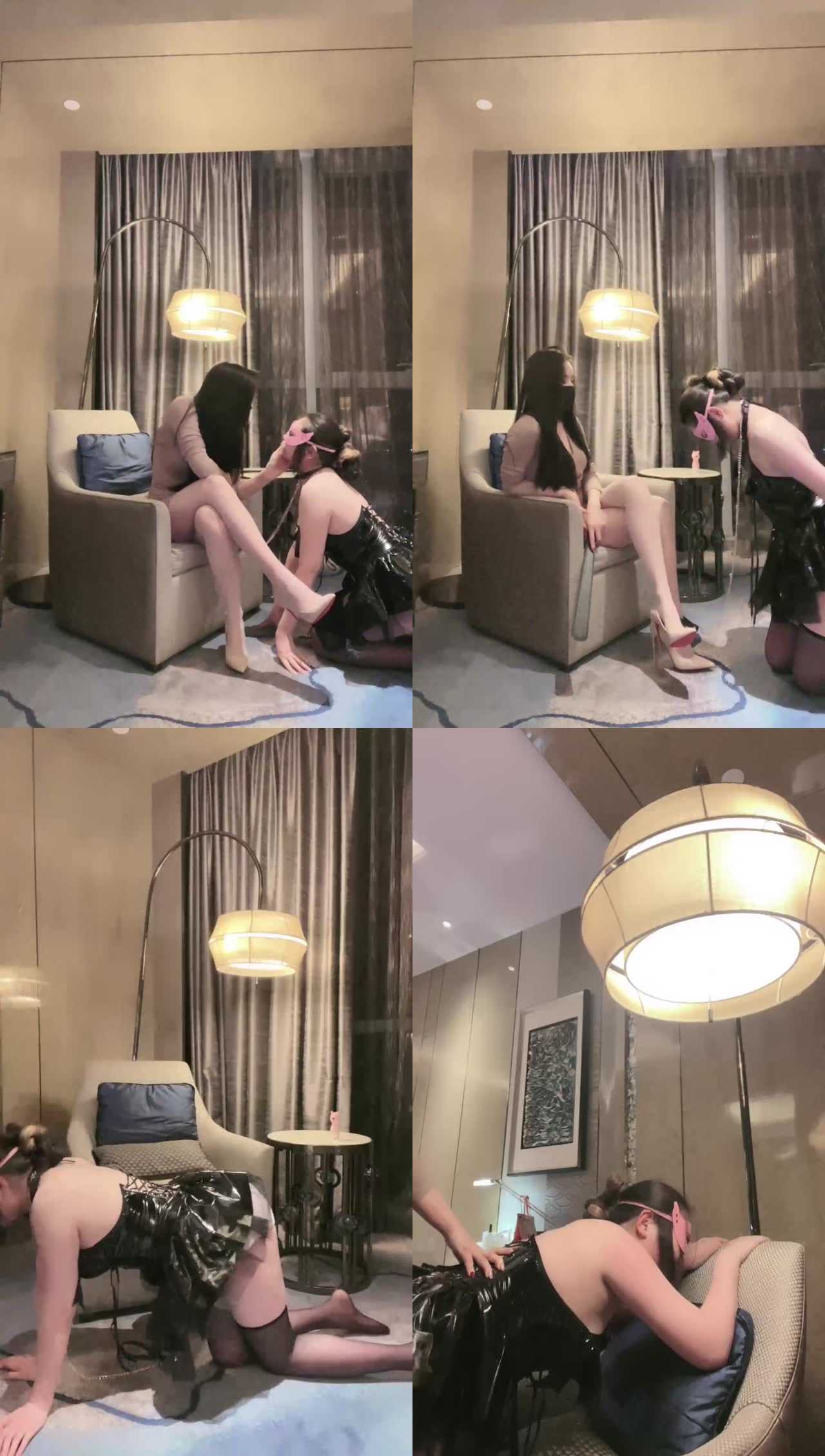 【妆主大大】车模S惩罚小三母狗-耳光/道具抽/羞涩舔脚
