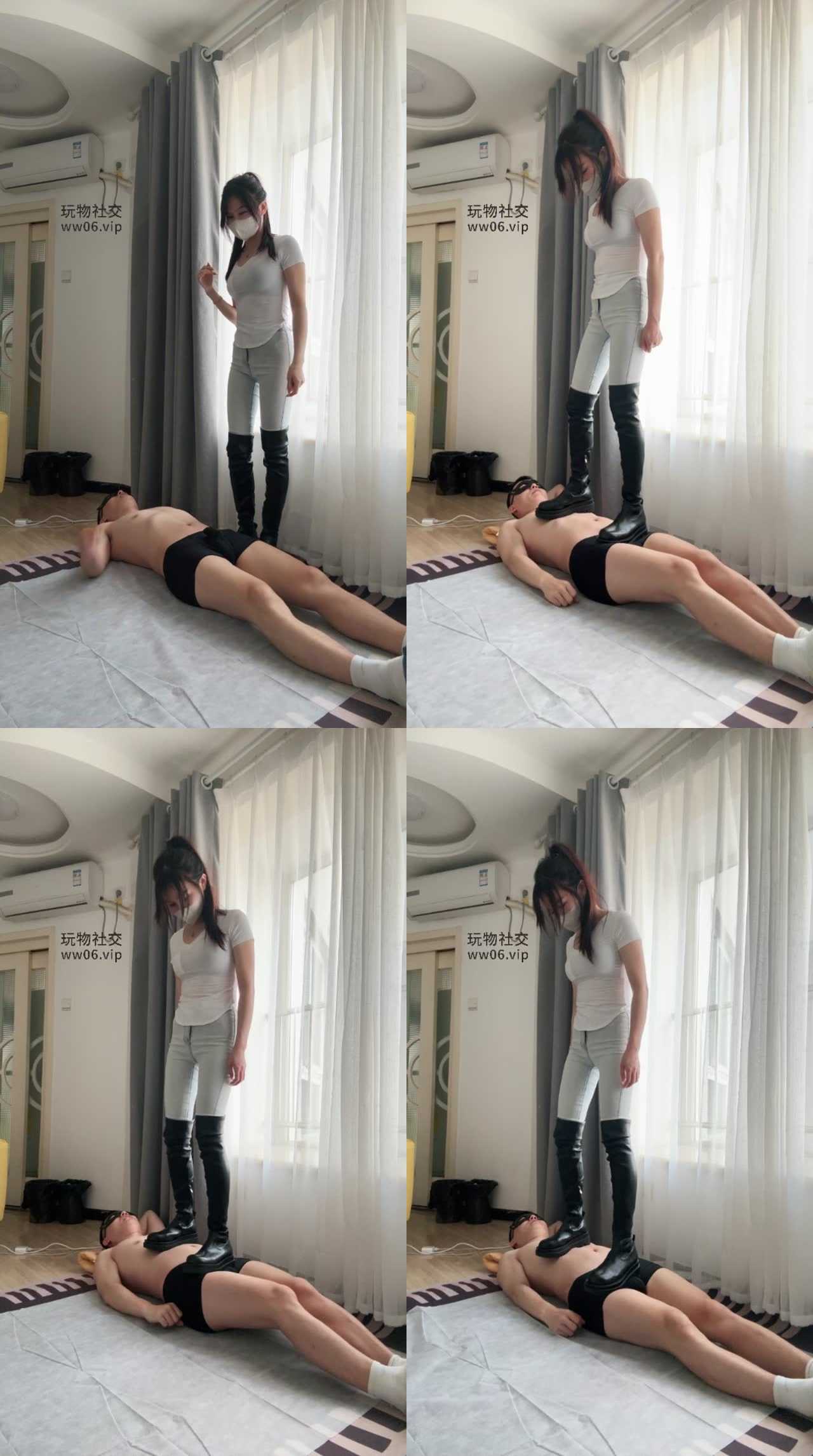【捷西】长靴 女神全体重踩踏