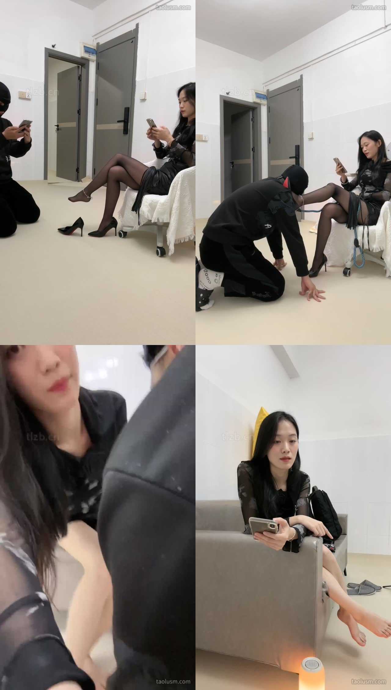 【绵绵】骑马爬行/黑丝高跟美腿踩虐/踩脸窒息/伺候沐足