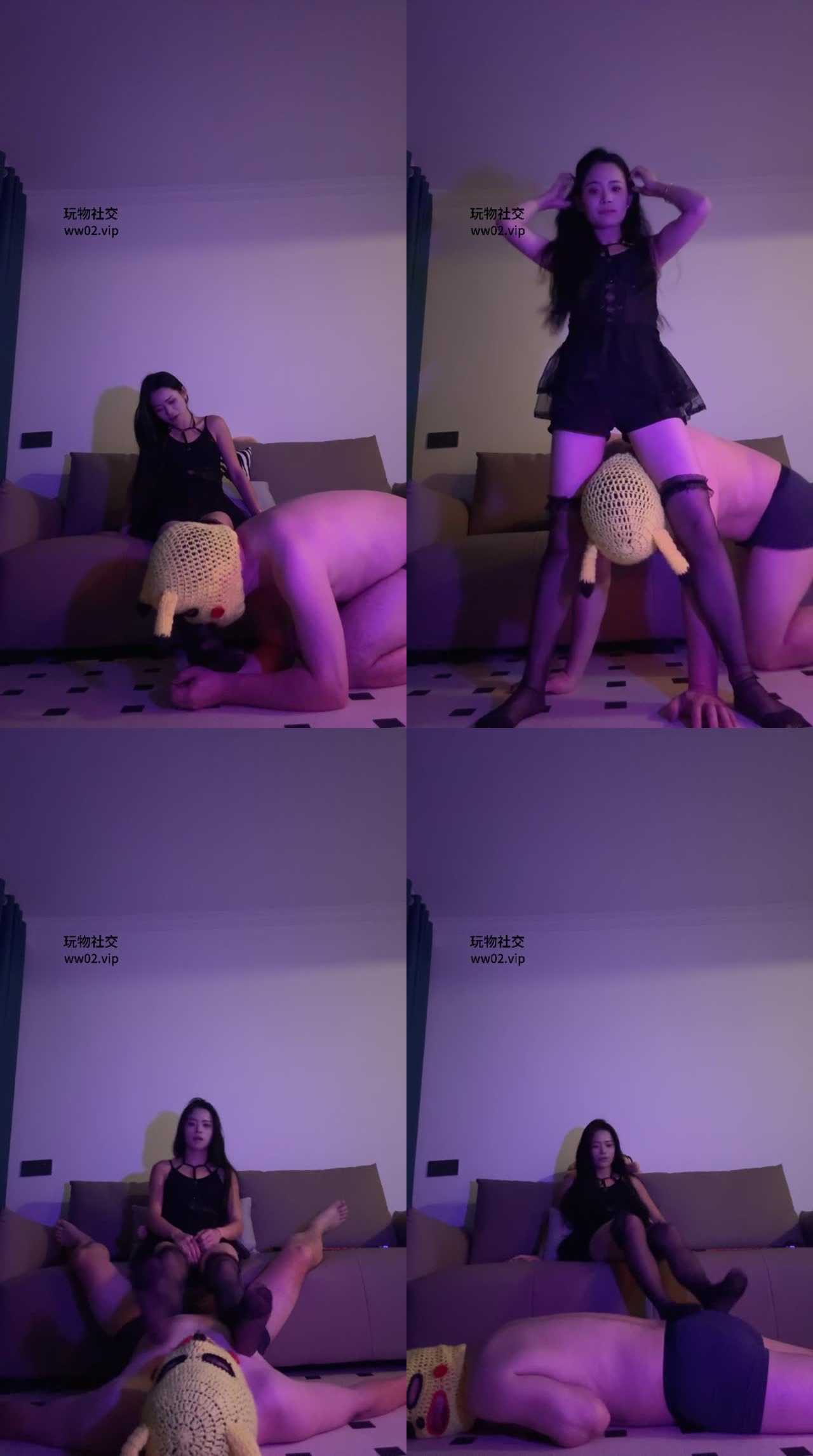 【辣辣bb】骑马胯下辱/性感黑丝踩/掐乳踩踏