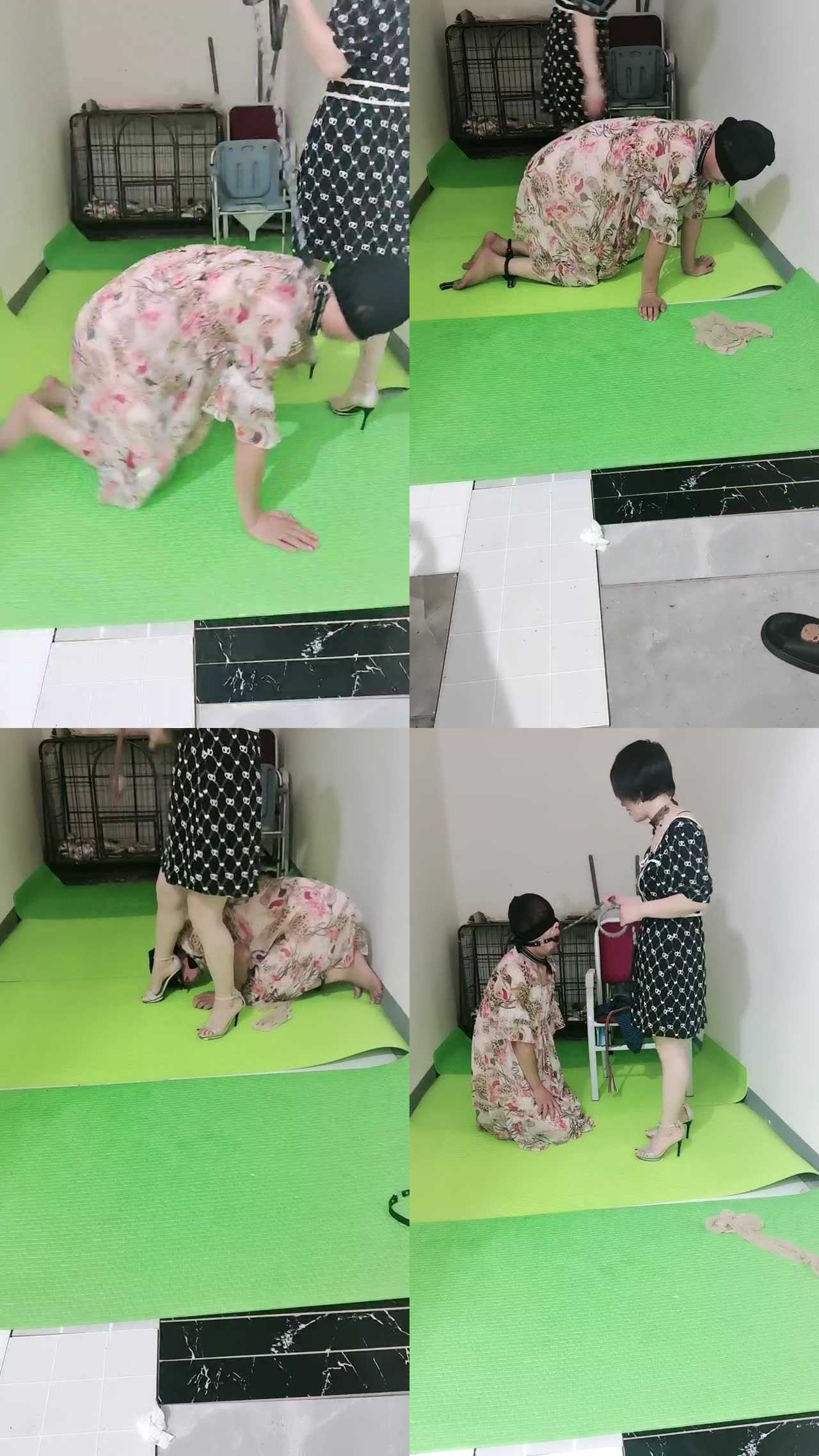 【未央宫】囚禁狗笼/抽耳光/枷锁捆绑/丝袜塞嘴/踩踏鞭打