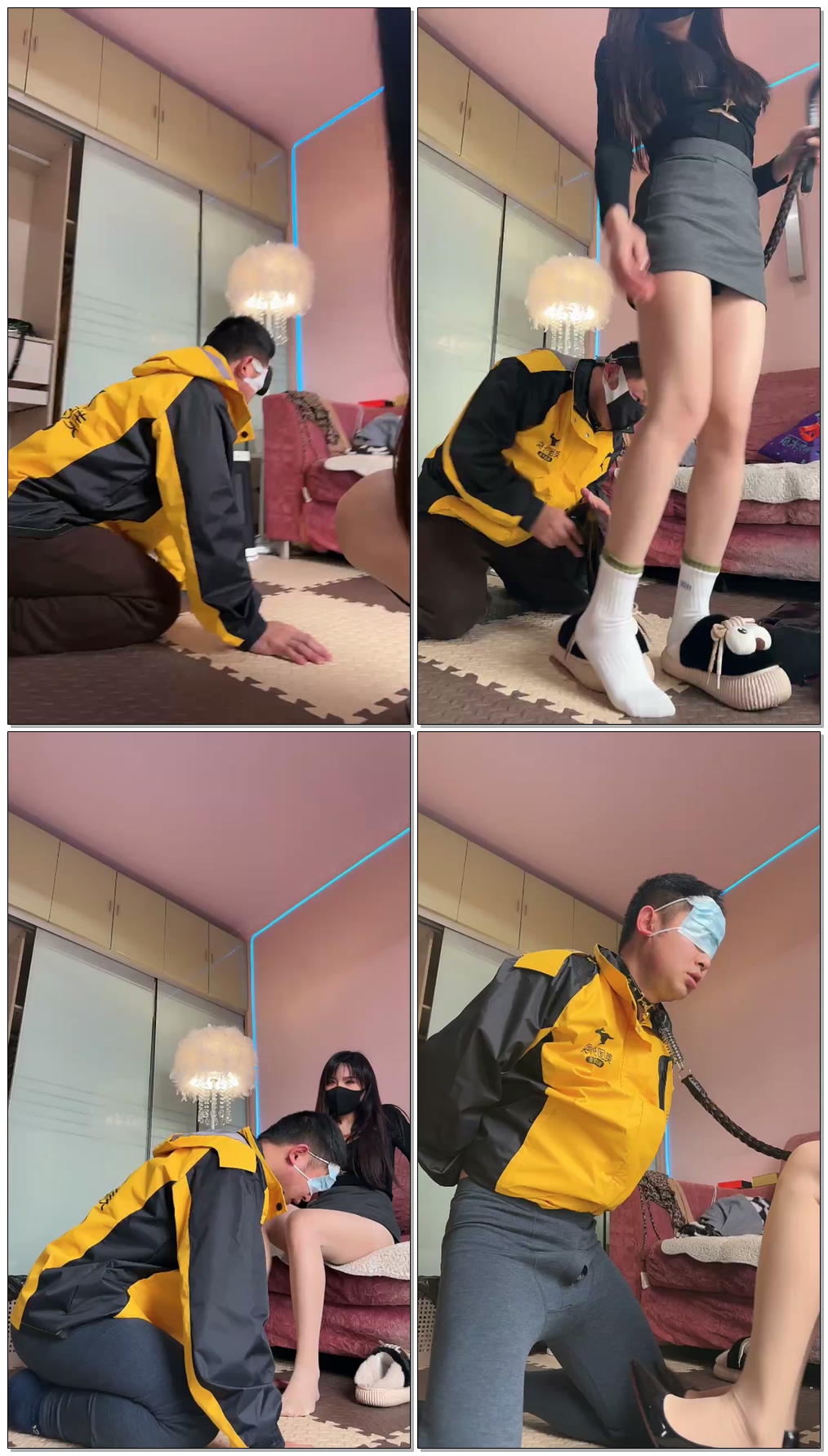 【伊晨s】外卖小哥的一天靴子踢档高跟鞋踩