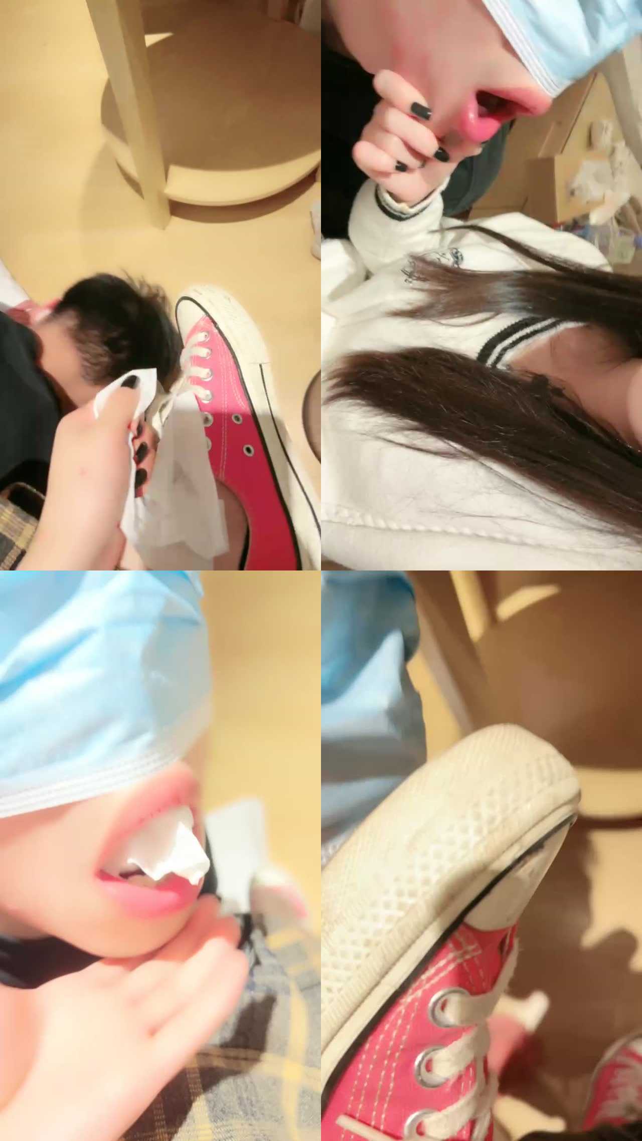【小痴sama】粉色帆布鞋挑逗抖M弟弟