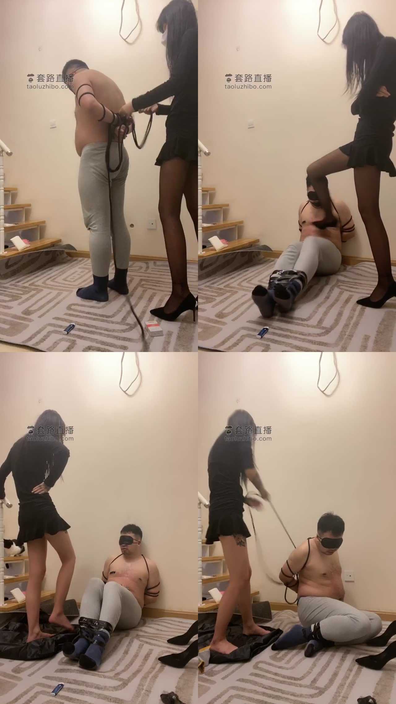 【灵猫】捆绑深喉jio耳光