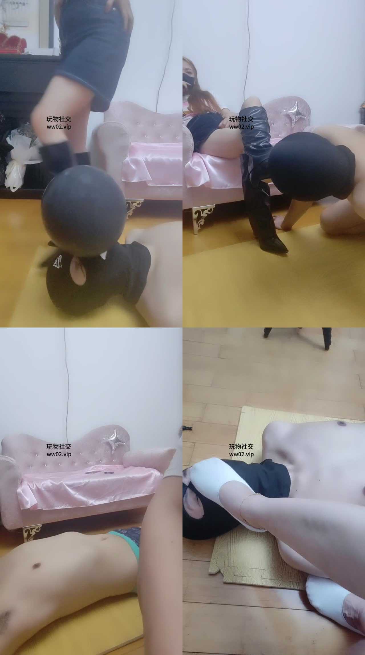 【魔鬼天使】高跟长靴踩虐/清理脏鞋底/强制闻船袜