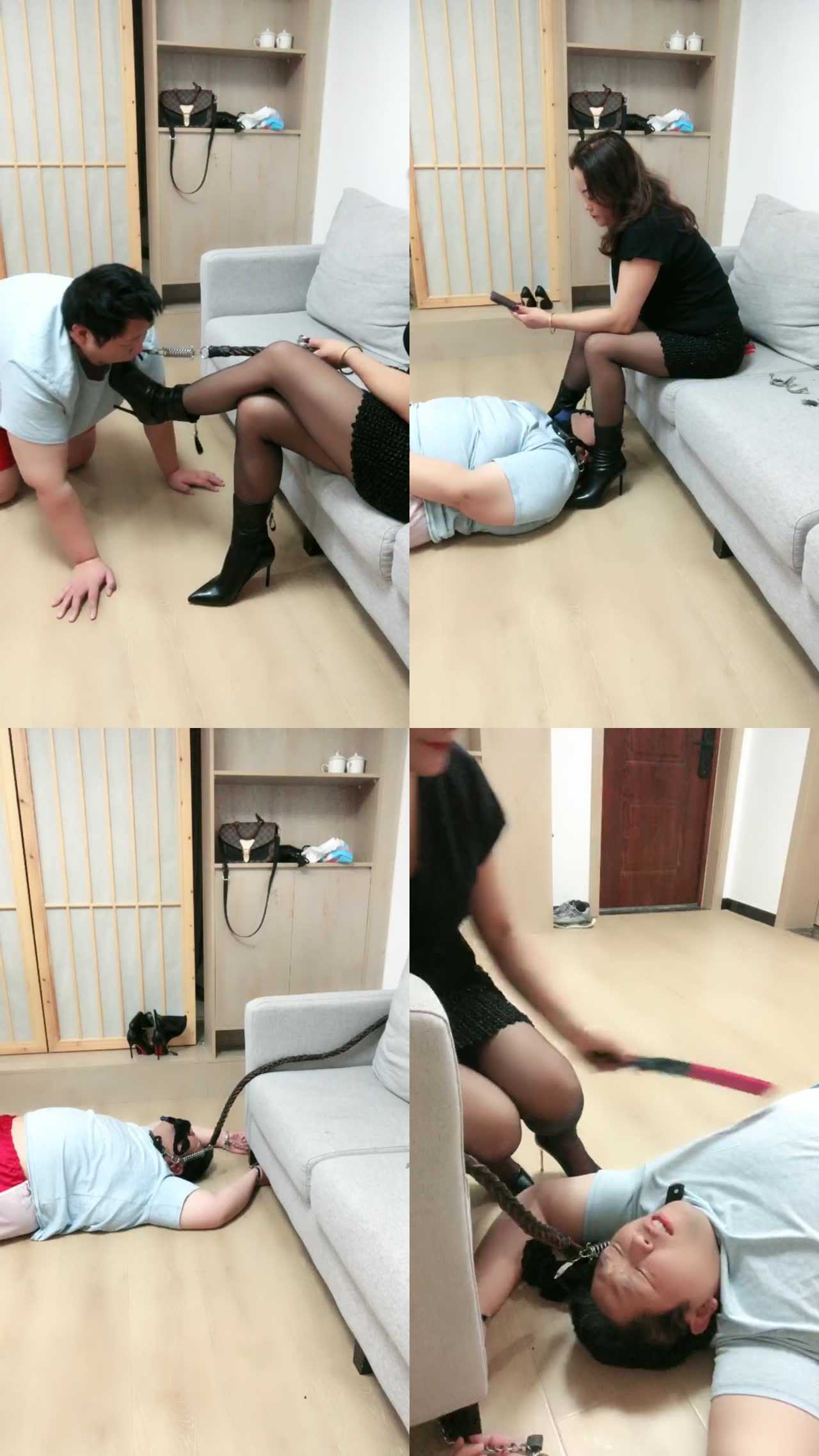 【冰色】舔脏短靴/拽头耳光/碾压踩/内裤套头/喂口水