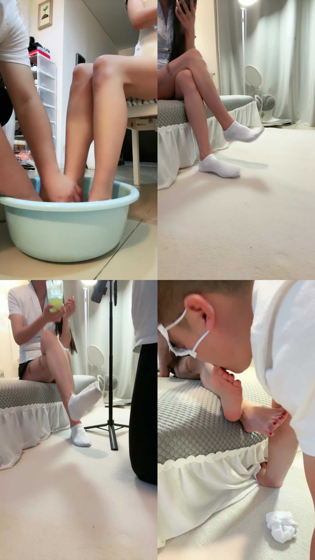 【苒溪】伺候沐足/沉浸式帆布鞋白袜辱