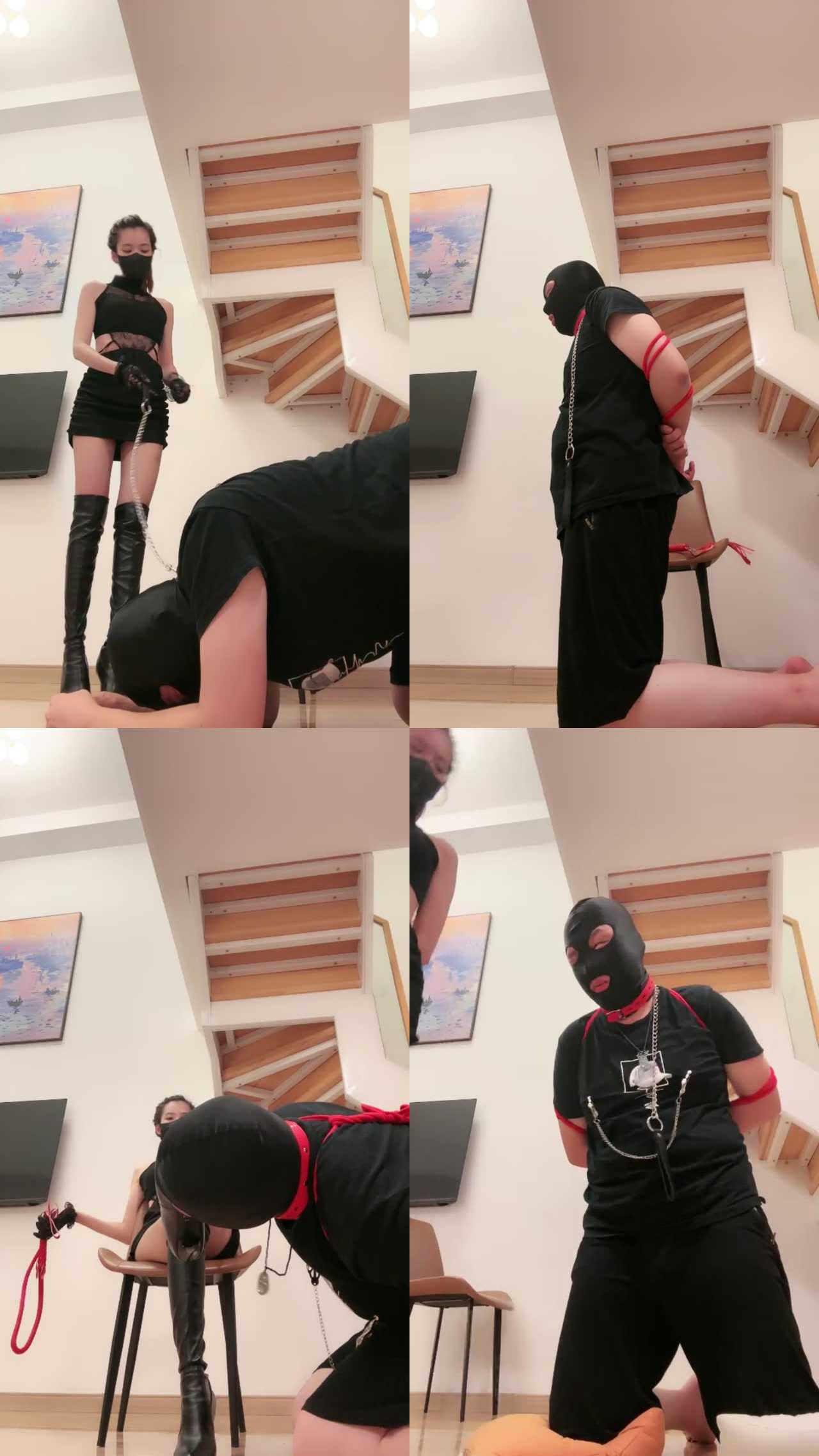 【多多】五花大绑/高跟长靴踩虐/重度虐打踢踹
