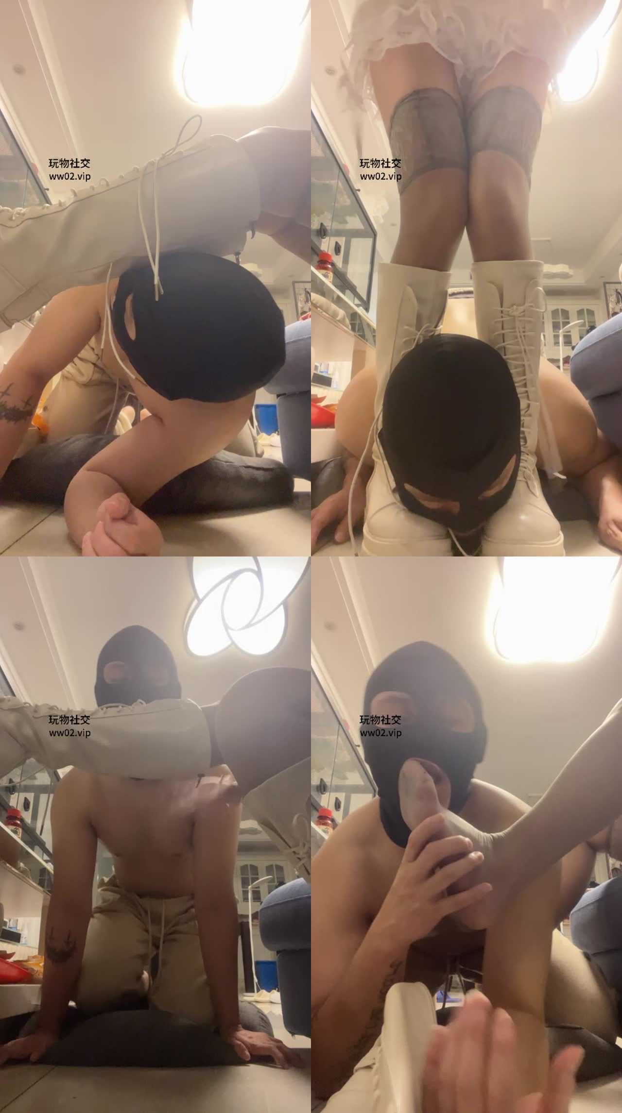 【桃子】近距离舔脏长靴/胯下羞辱