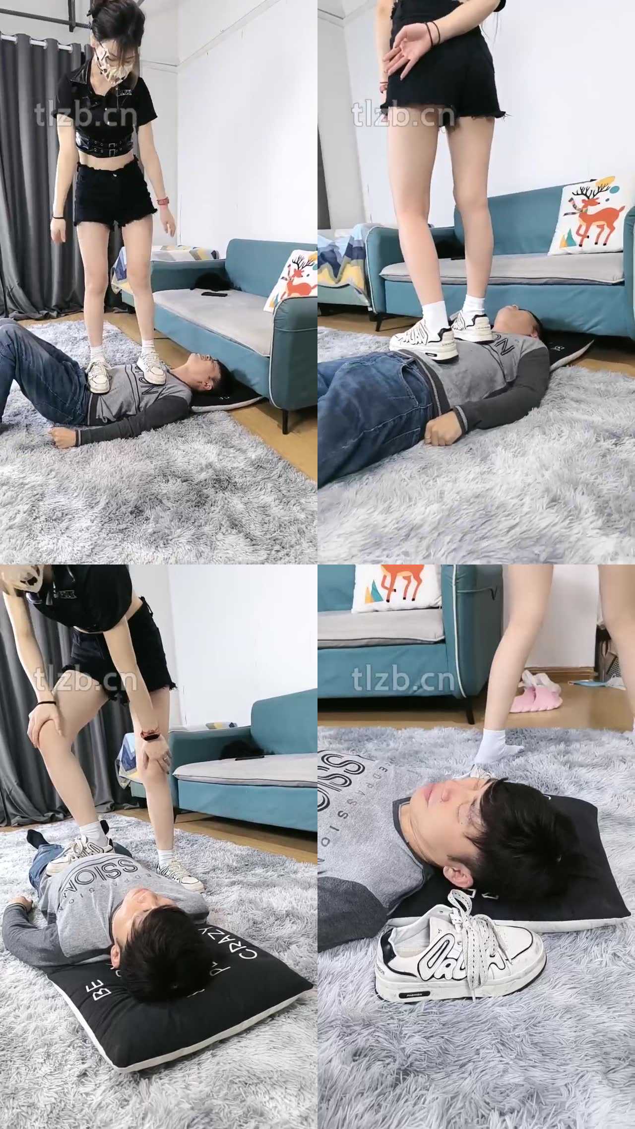 【诗琪】运动鞋白棉袜全体重踩踏