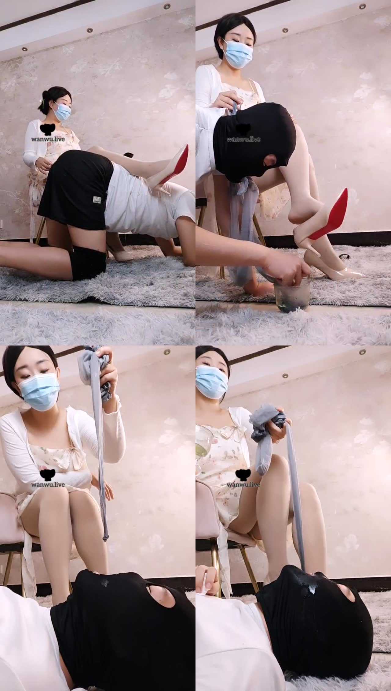 【桃桃樱】原味泡圣水嘴洗袜/高跟踩/鞭打