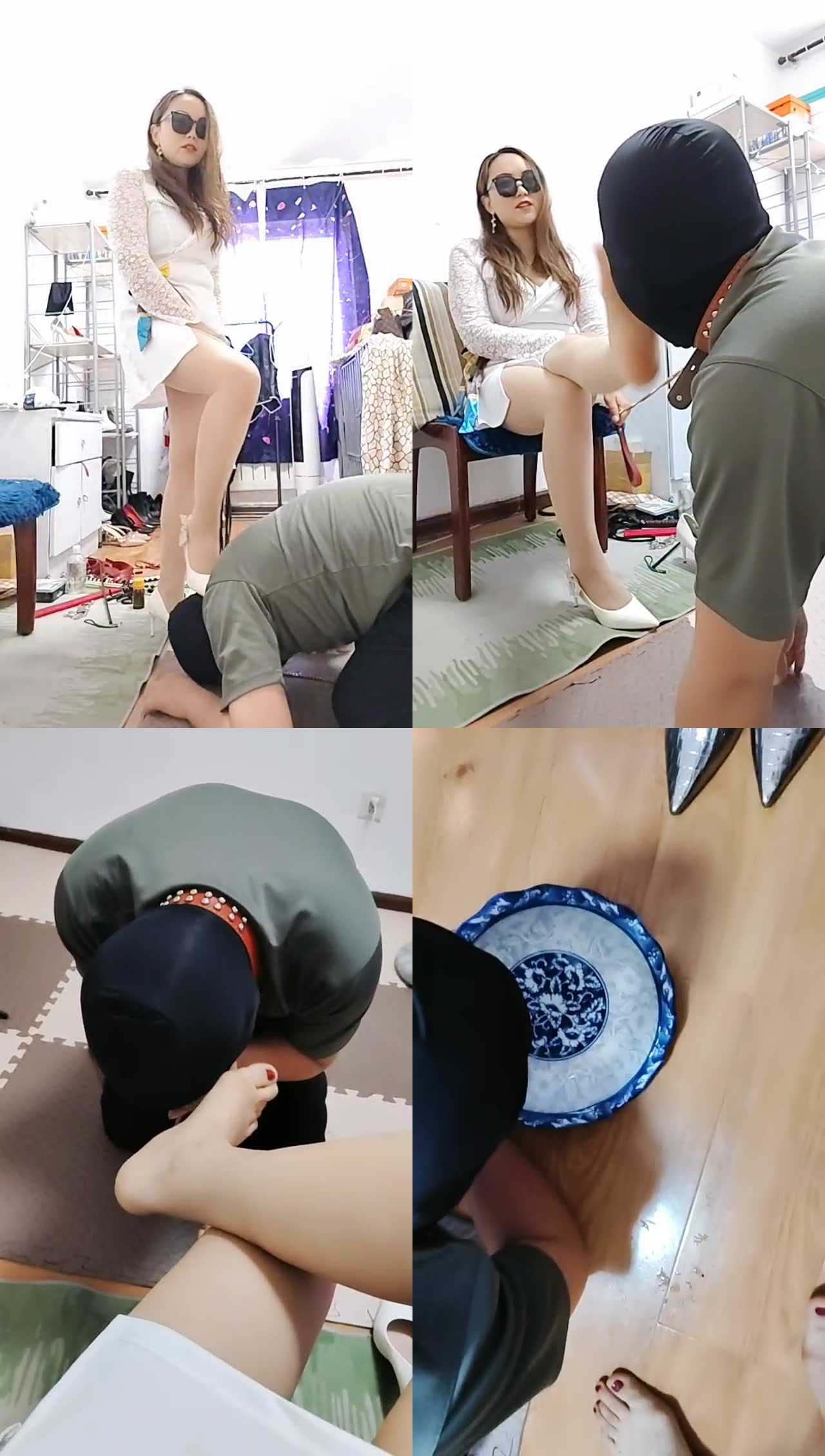 【平凡】虐绿帽狗-骑马/高跟踩/鞭打/鞋跟插嘴/内裤套头/跪舔圣水