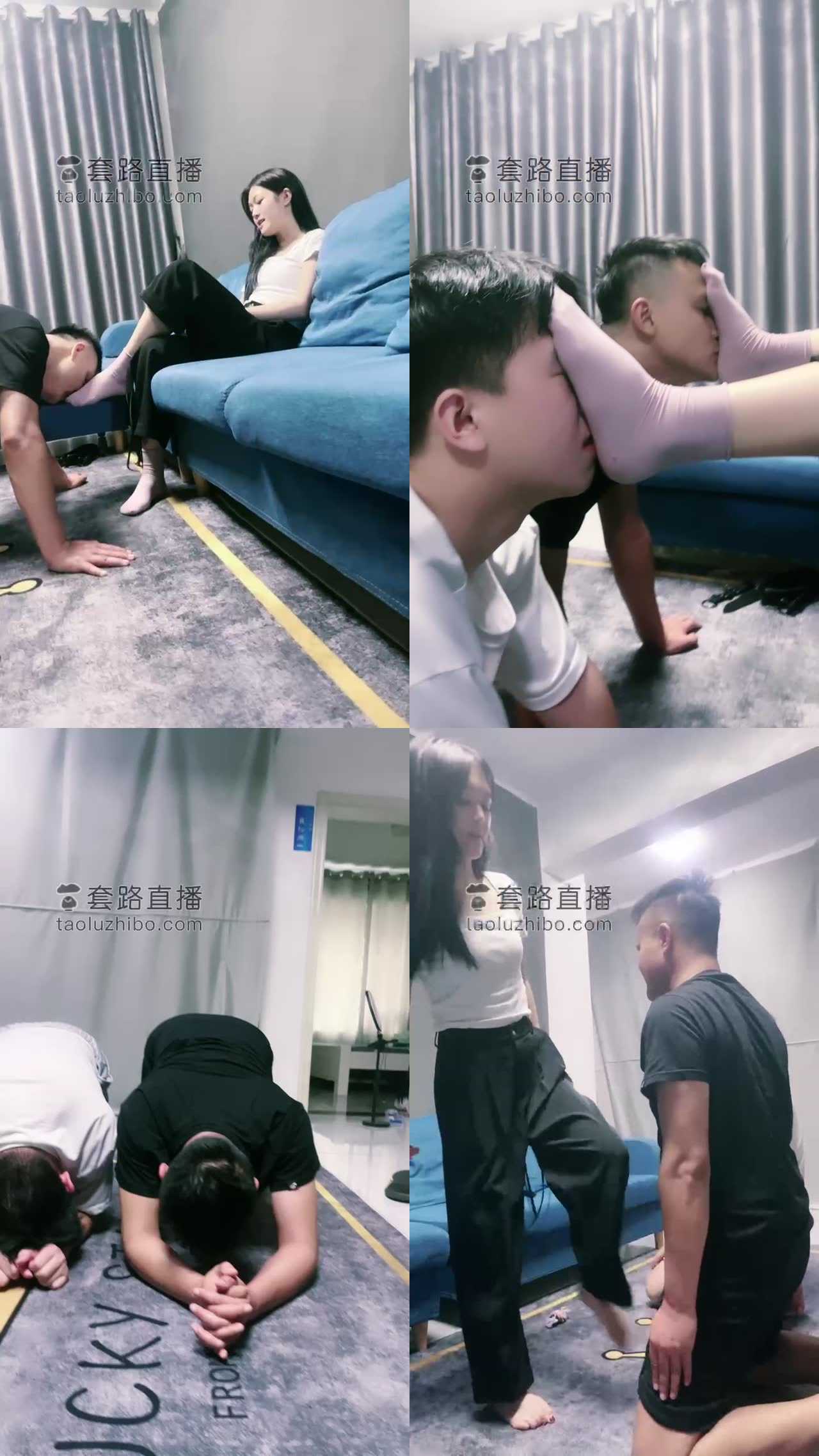 【微微S】双狗超喜欢素人的原味棉袜