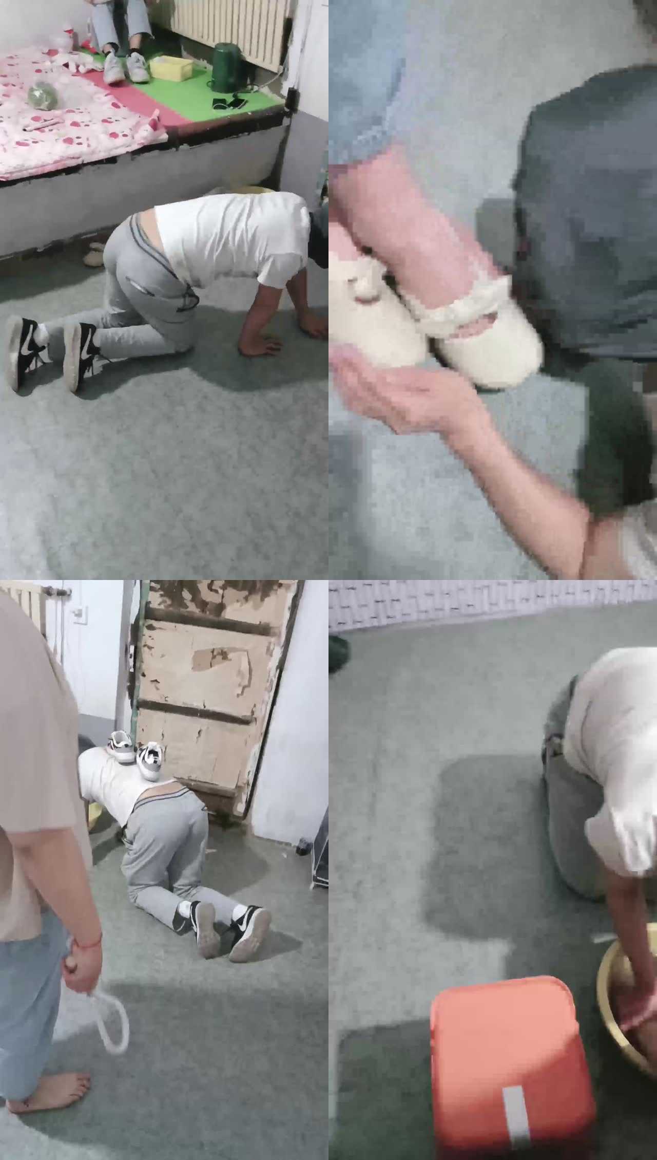 【大小姐】转胯狗爬/重度鞭打/全体重踩踏/白袜捂脸/袜子塞嘴