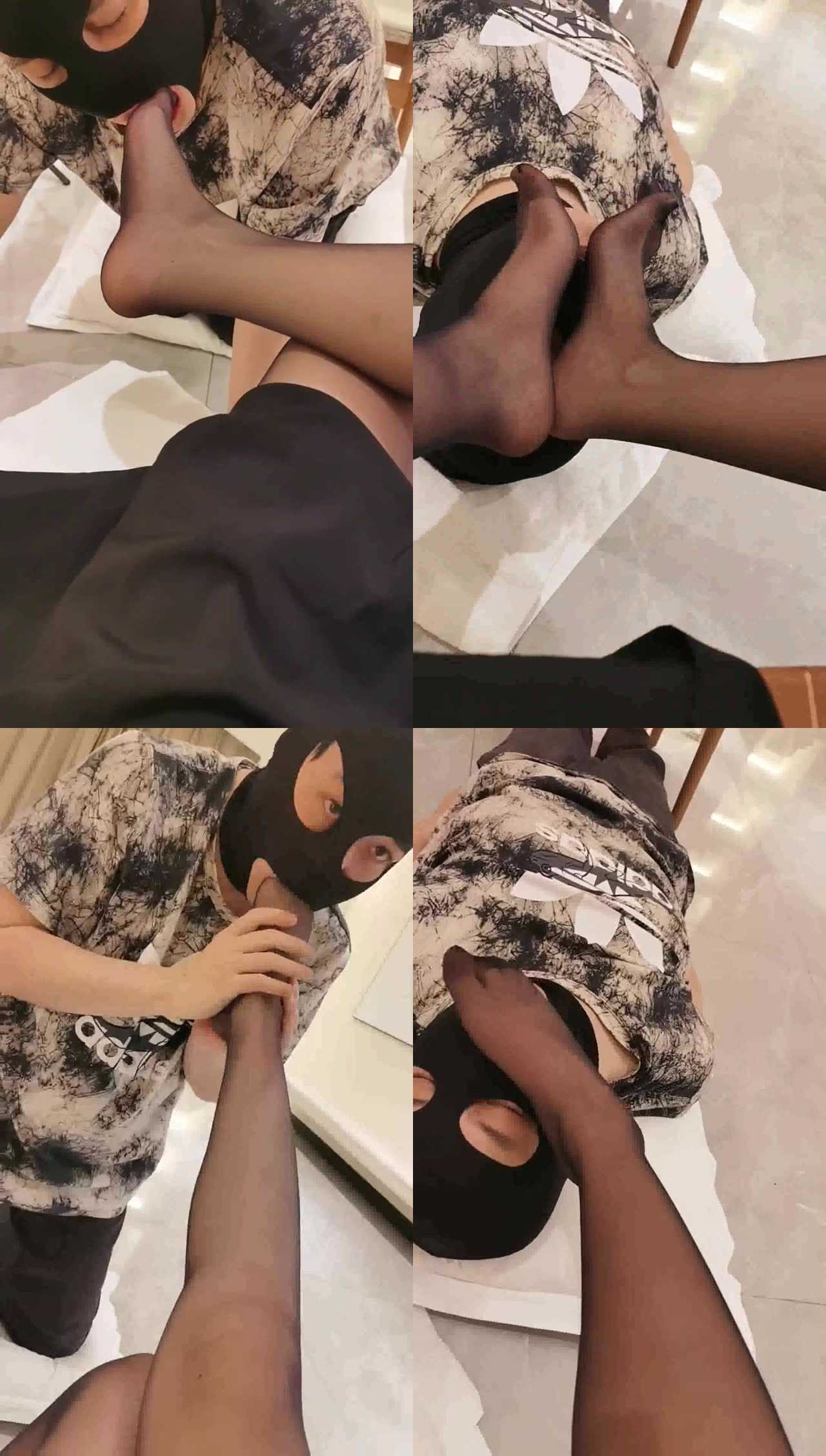 【90喵】原味黑丝脚捂脸窒息