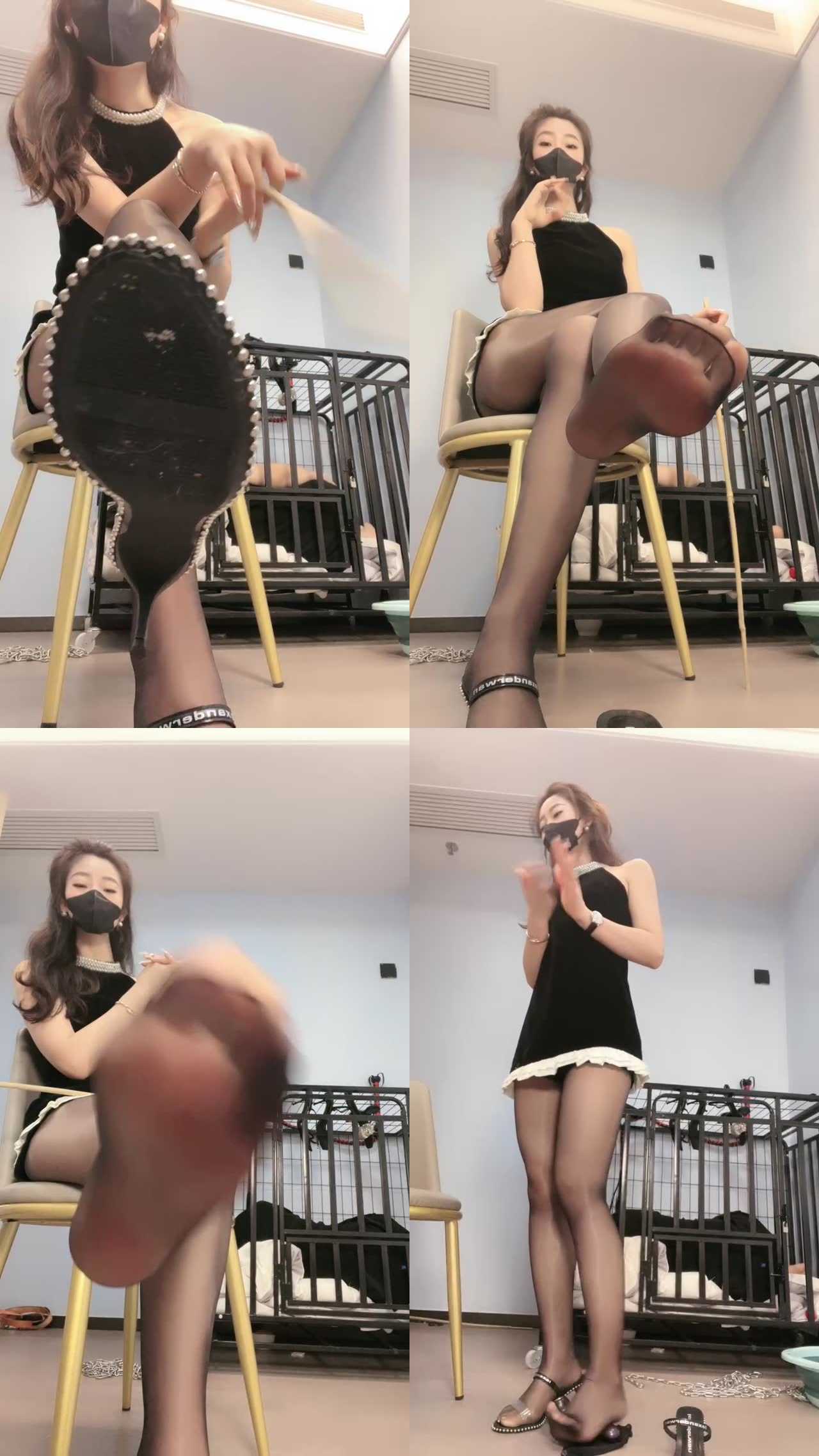 【禾未】狗笼圈养犬化-脏鞋底辱/藤条虐