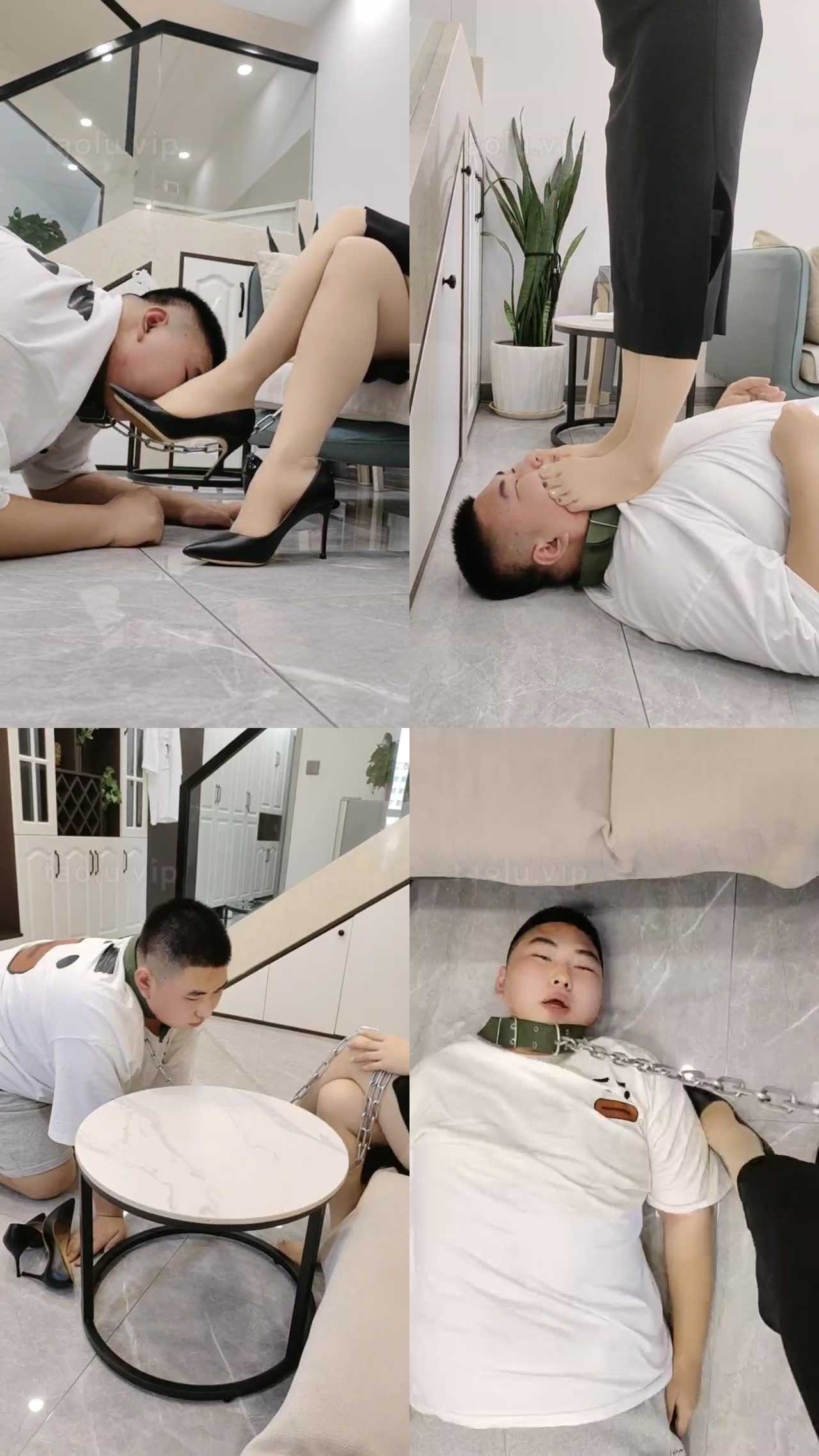 【辣姐】高跟肉丝全体重深喉小胖狗