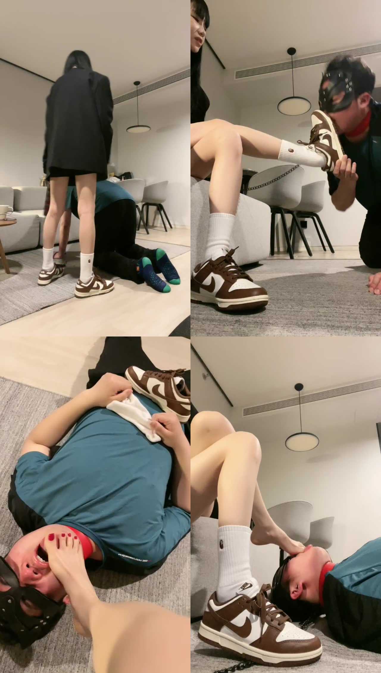 【垚竹】耐克鞋白袜女神-转胯狗爬/全体重踩踏/舔脏鞋吮吸脚趾