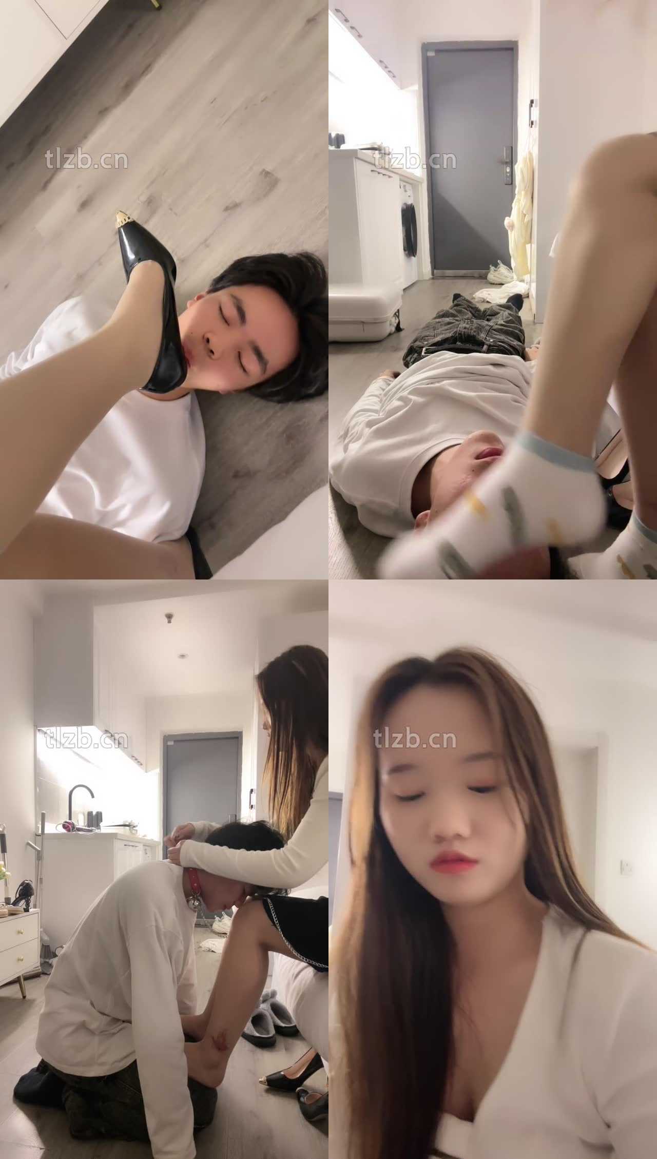 【叶娘】原味棉袜丝袜捂脸/闻香水/骑狗背sp