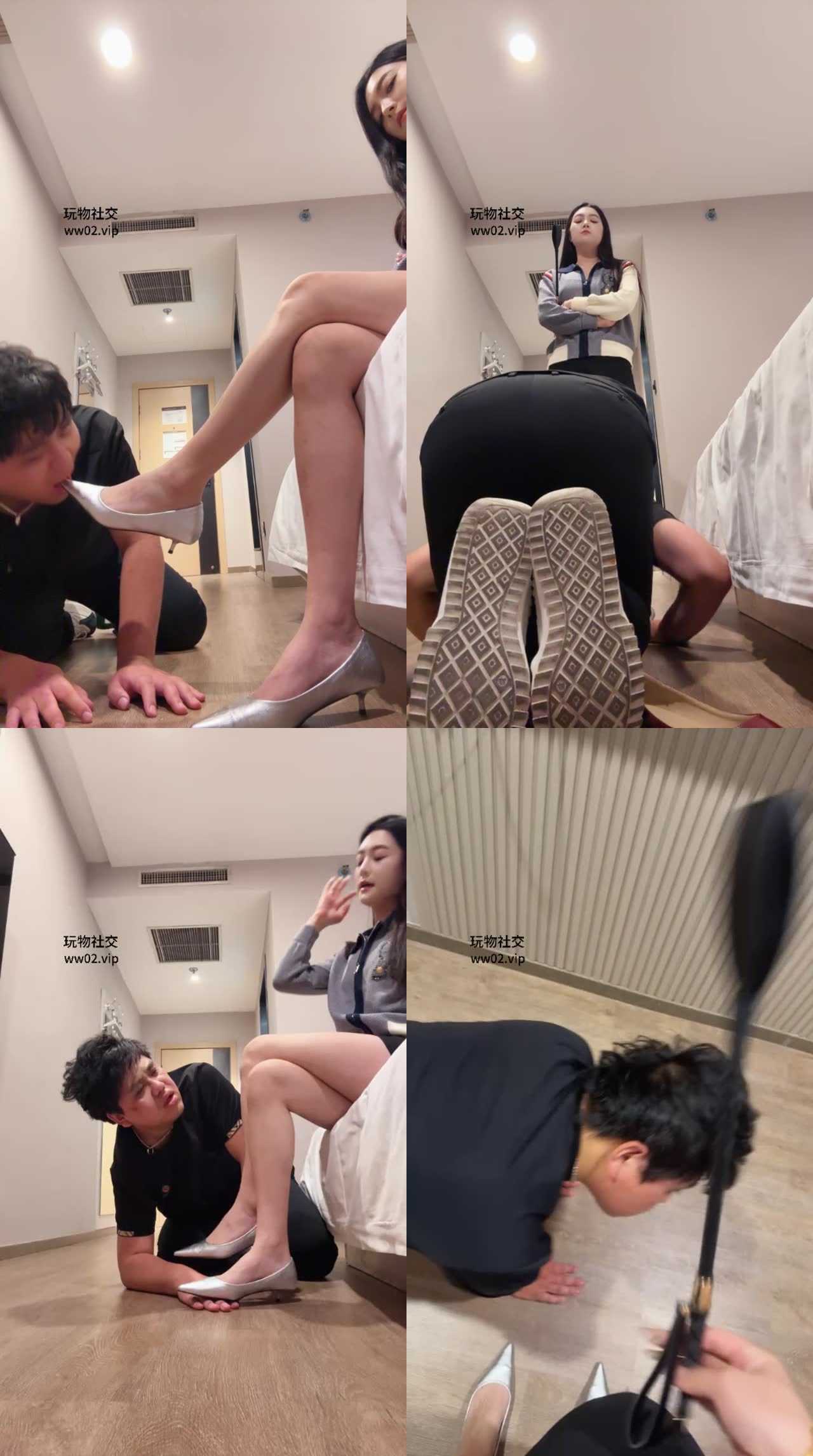 【泡泡】反绑暴力虐打/平底高跟踩虐/耳光揪耳朵