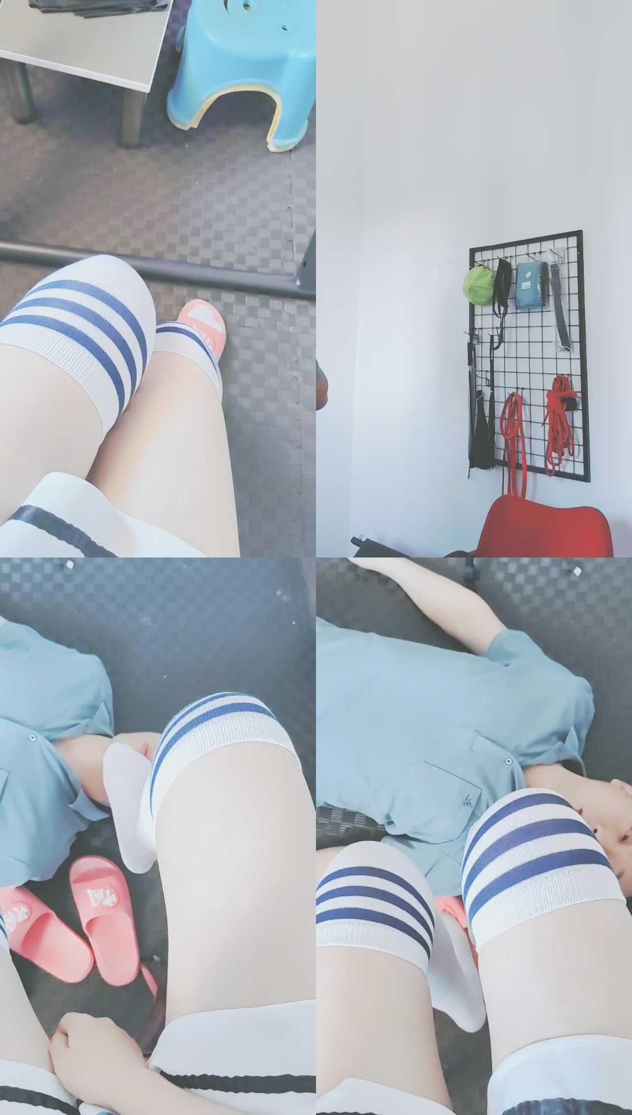 【动漫女孩】及膝袜踩狗地毯