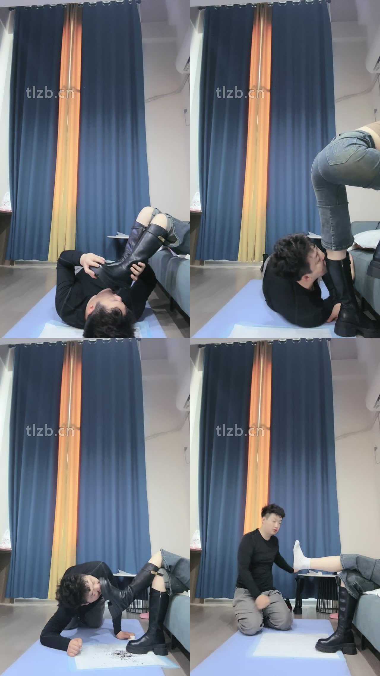 【不期而遇】牛仔裤臀下羞辱-圣水-闻超臭白袜-踩踏