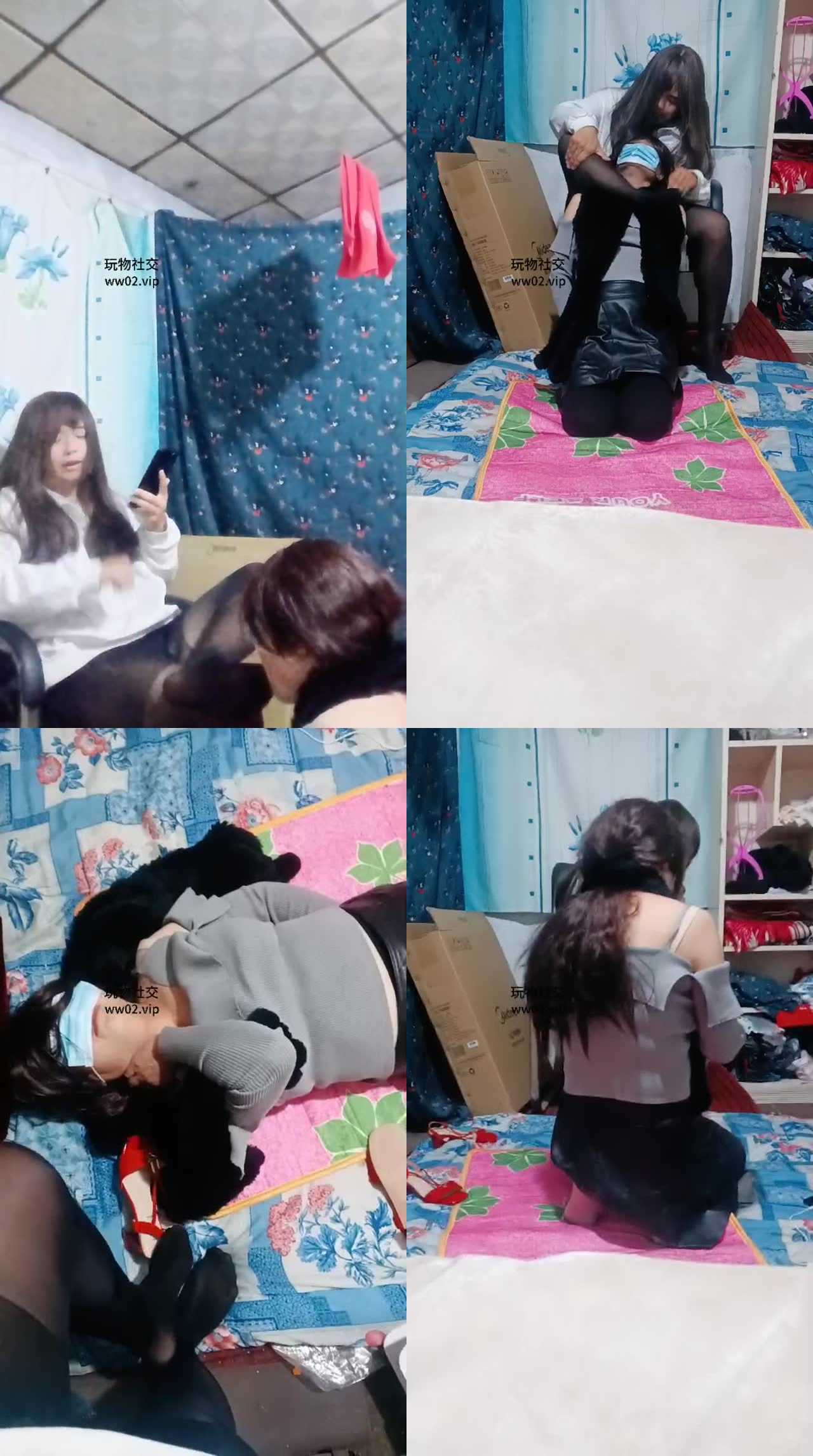 【伪娘和人妻】丝袜玉足+原味棉袜舔
