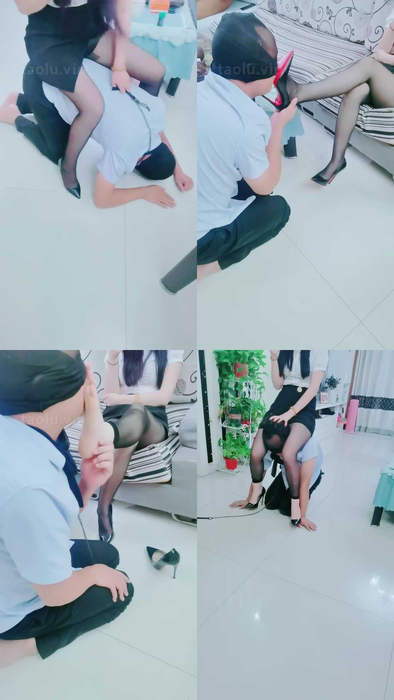 【梦幻大大】骑马爬行/黑丝高跟诱惑舔