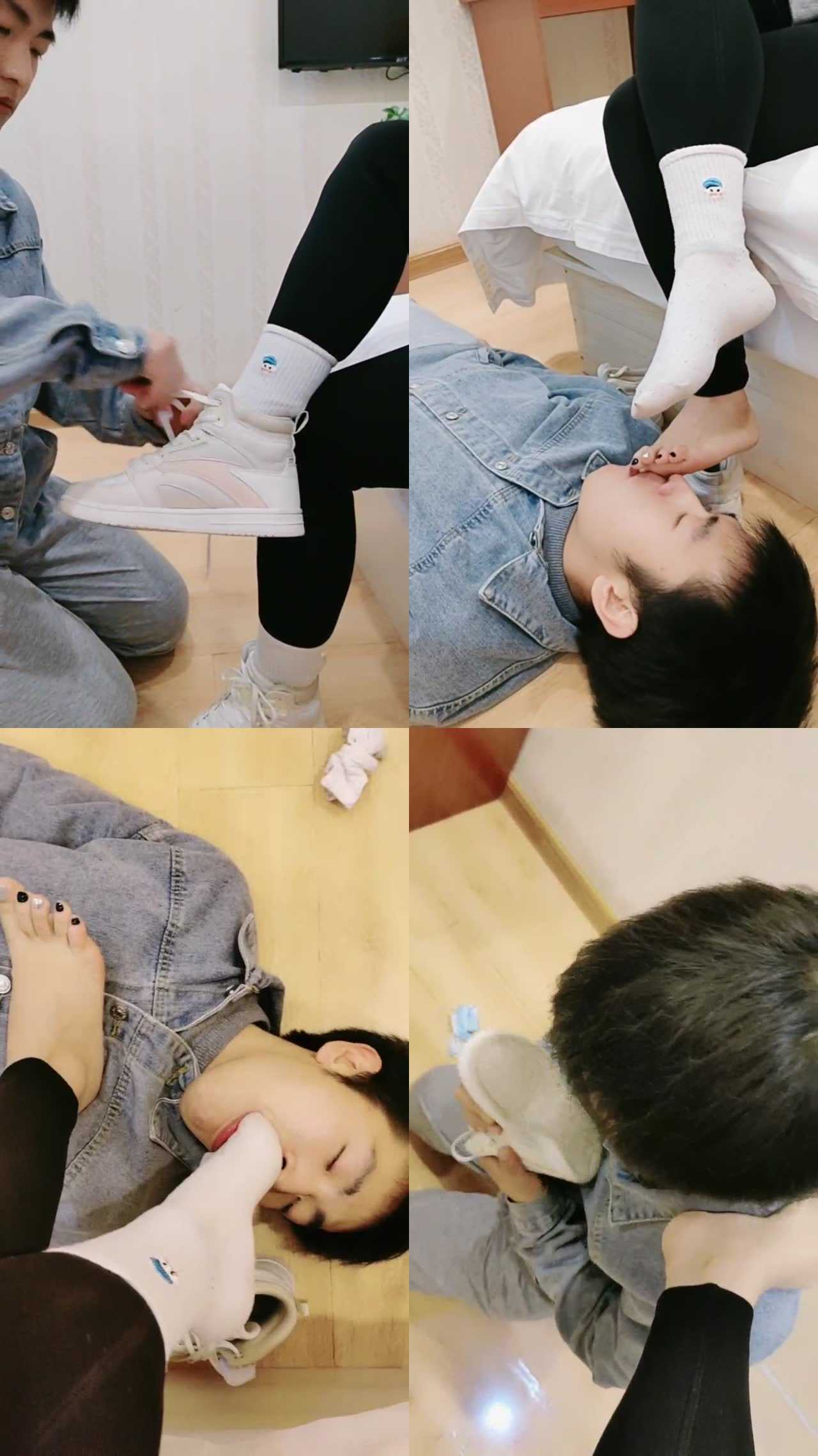 【辣姐S】小白鞋棉袜窒息羞辱贱狗