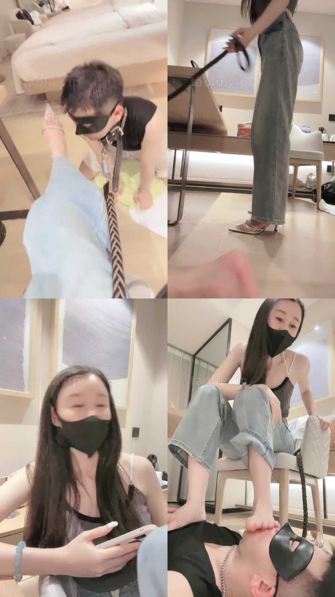 【倪梵】爬山狗原味脚狂舔/碾压狗头/插嘴/口吐喂食