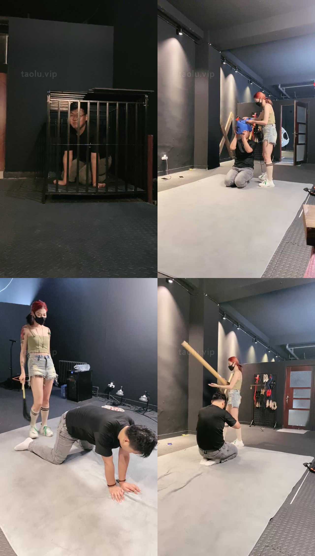 【冰诺】运动女神-狗笼囚禁/暴力虐打贱狗/骑马