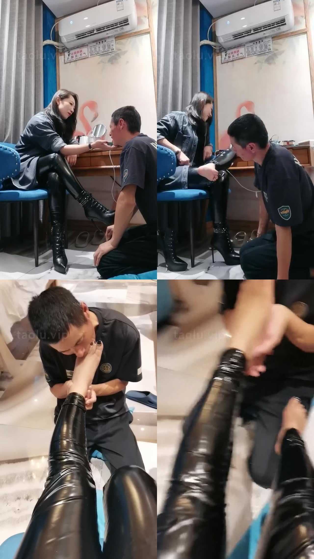 【冷御女王】高跟短靴裸足恋足舔