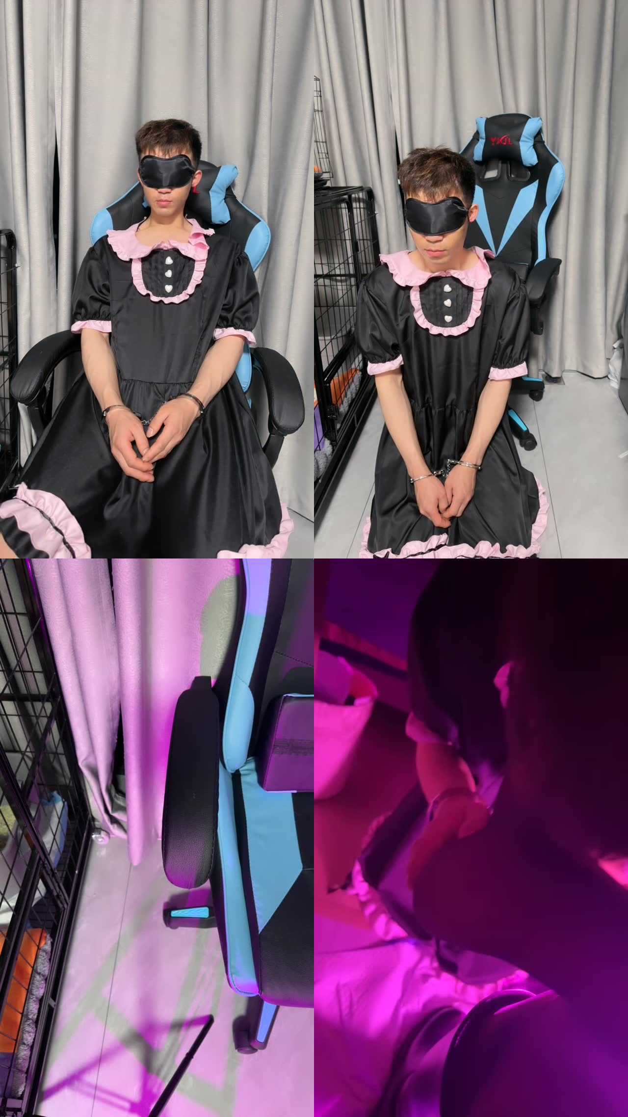 【杭州璐璐】变装奶狗戴手铐下跪虐