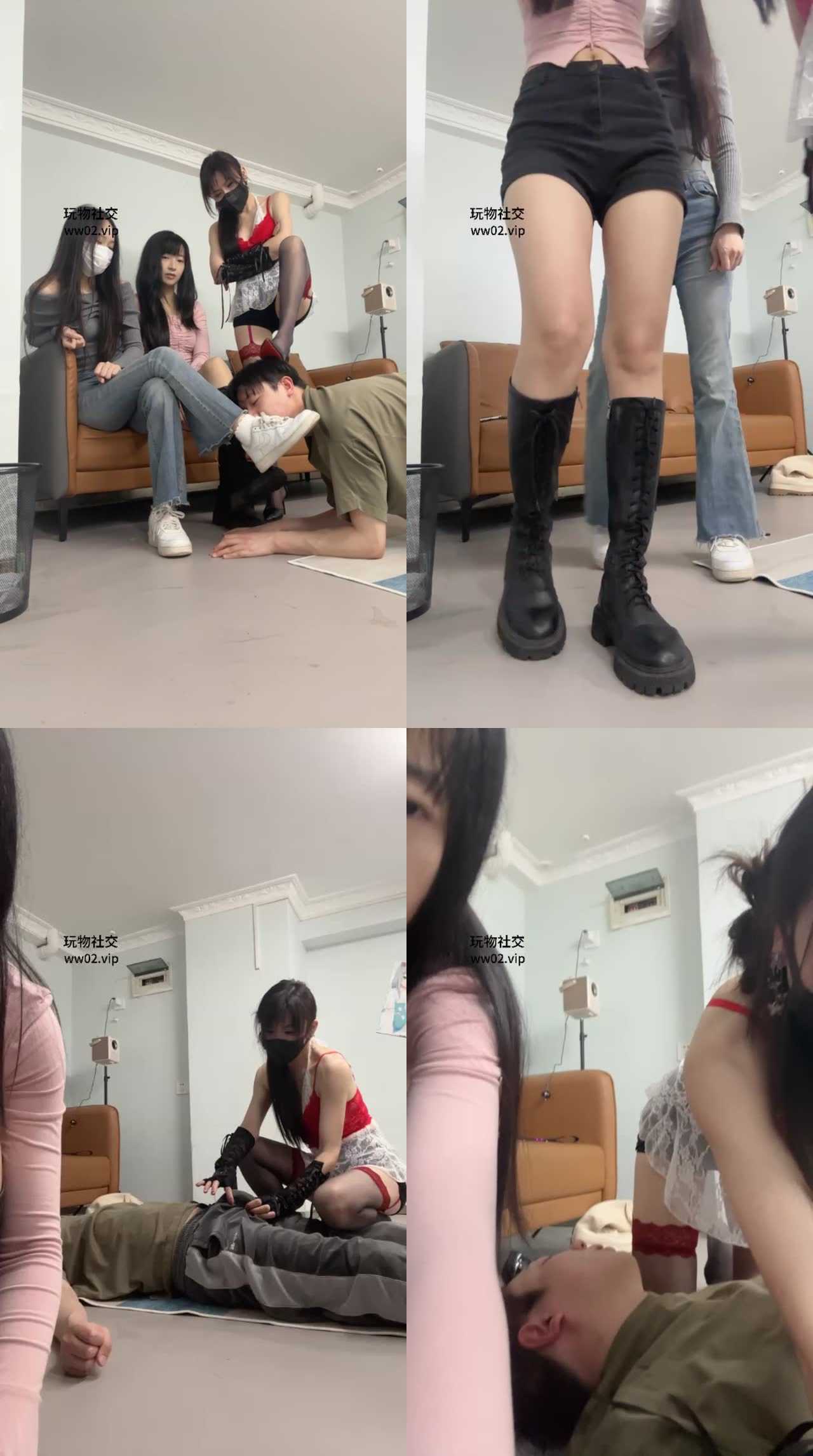【伊晨】3S-坐脸/口水浓痰/高跟-空军一号-靴子踩虐转胯【双视角】