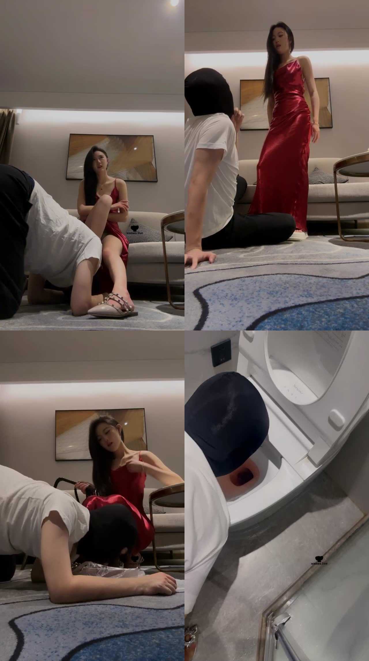 【车模尹】重度鞭打/被主人按头强迫吃姨妈巾/头压马桶