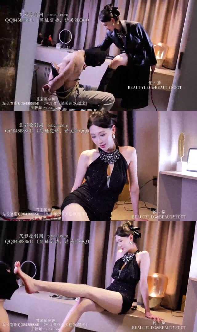 【艾琳】长腿ch皮衣审讯 棉袜脚羞辱 虐乳