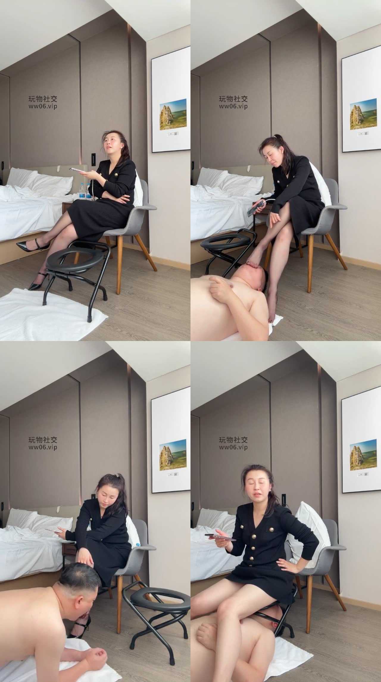【上海金融女主】剧情调教 办公室招聘脚奴 厕奴