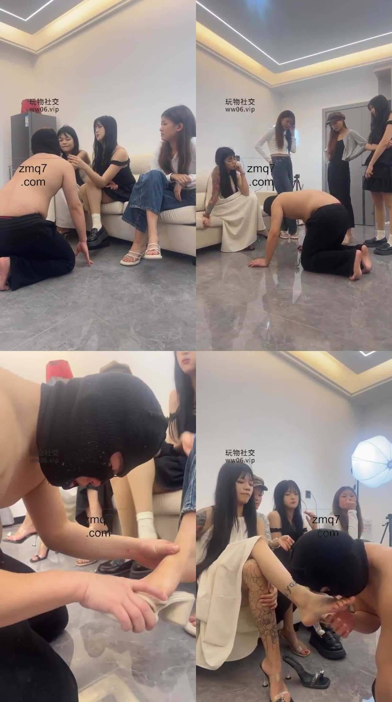 【白鹭】四个女王调教