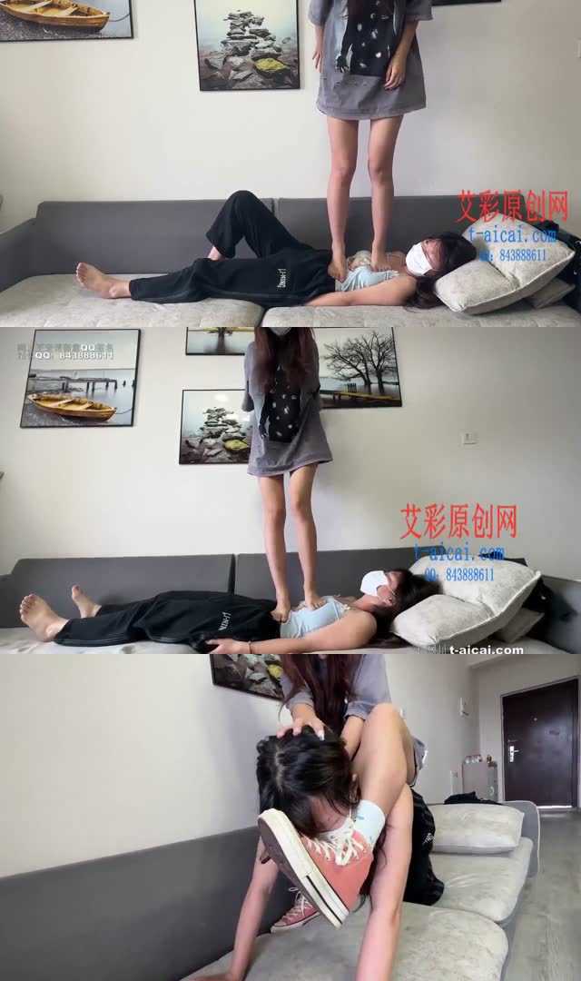【208少女宿舍】无双女主 犯贱女m室友被全体重踩踏