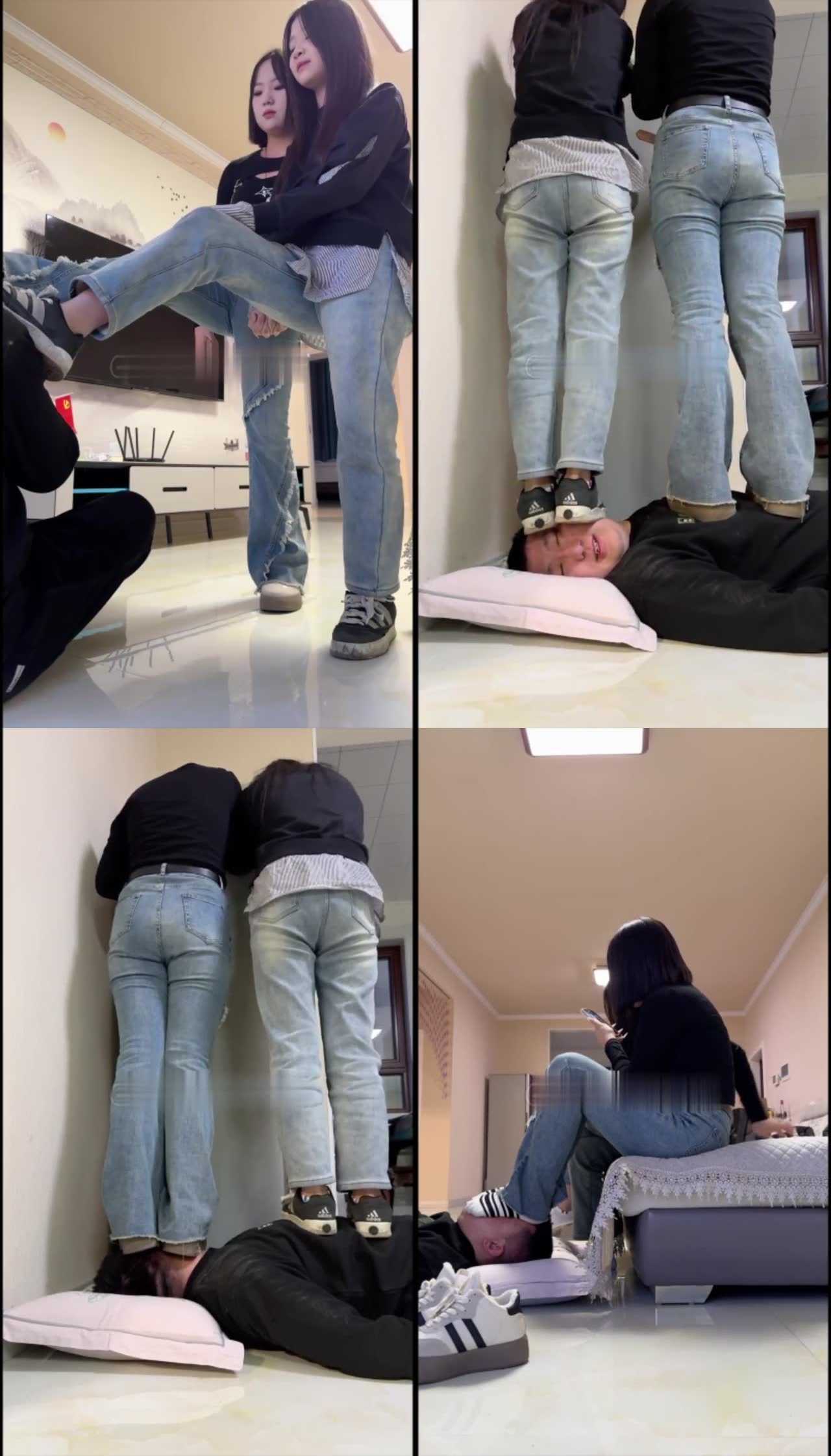 【精神小妹】脏臭鞋底践踏羞辱 脚底闻舔