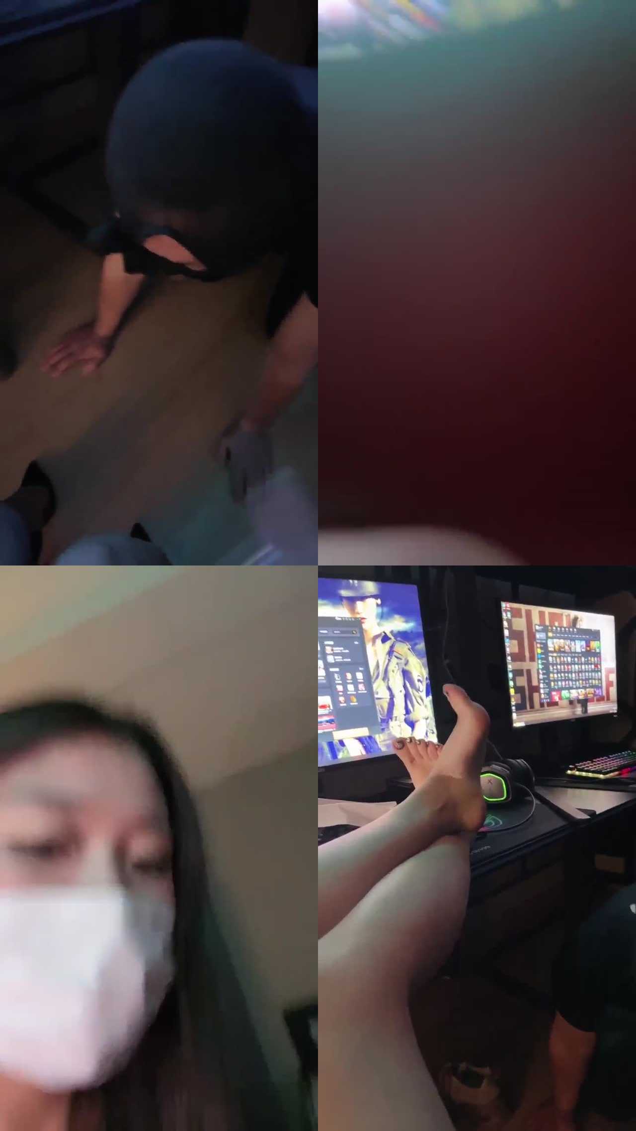 【汐言】网吧包间打游戏 脚奴伺候着