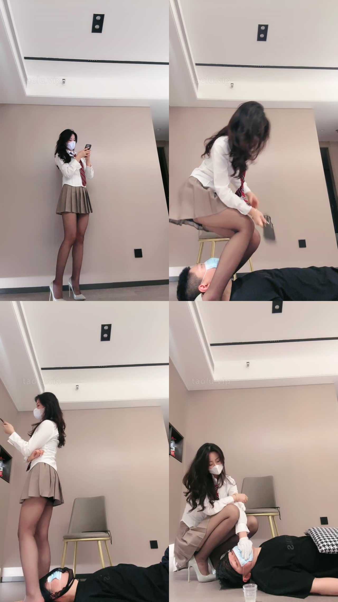 【禾未】黑裙JK少女-高跟惩治偷拍大叔