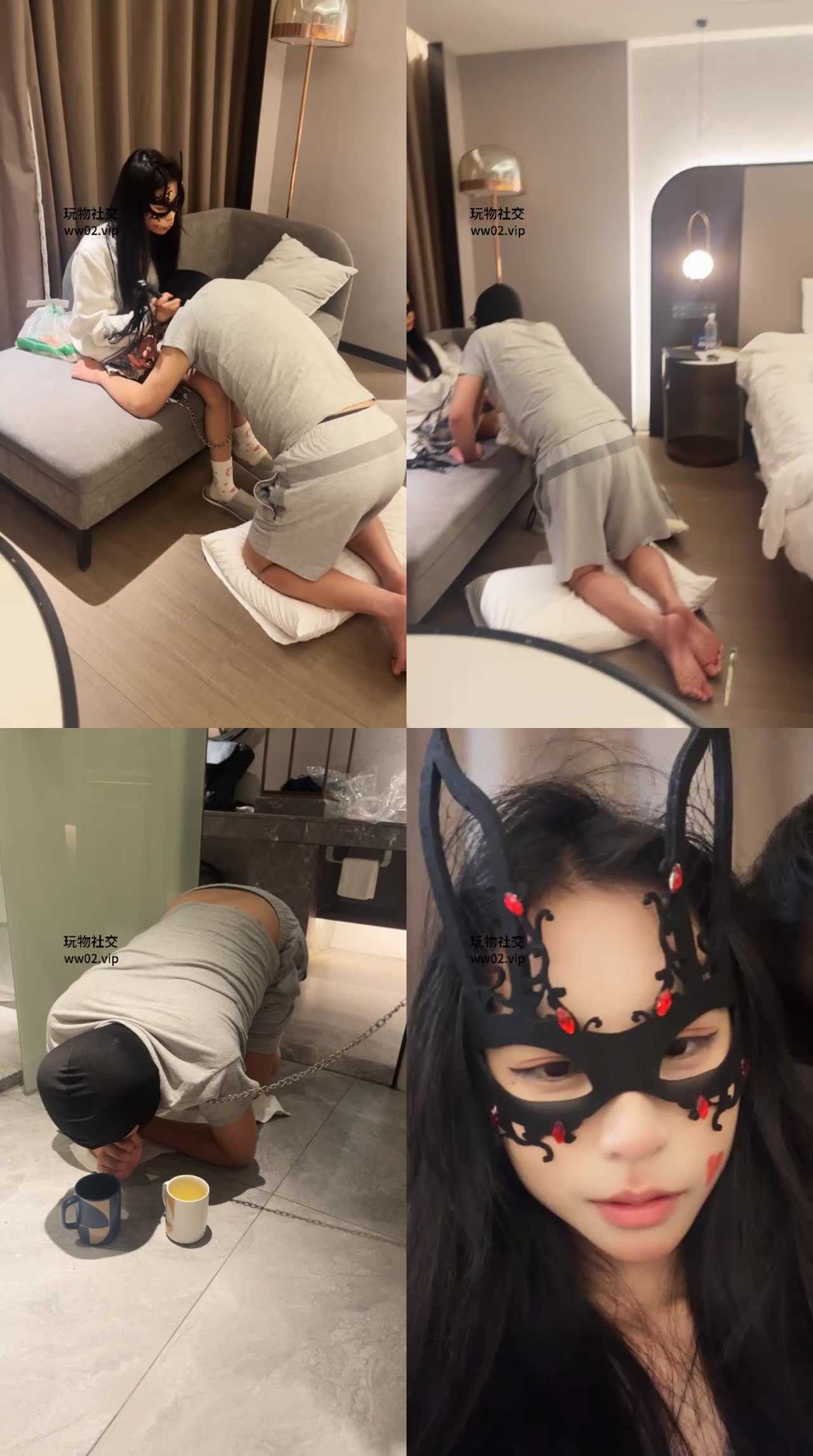 【安徽情侣主】狗链遛狗/鞭打/跪舔白袜/踩踏/混合圣水